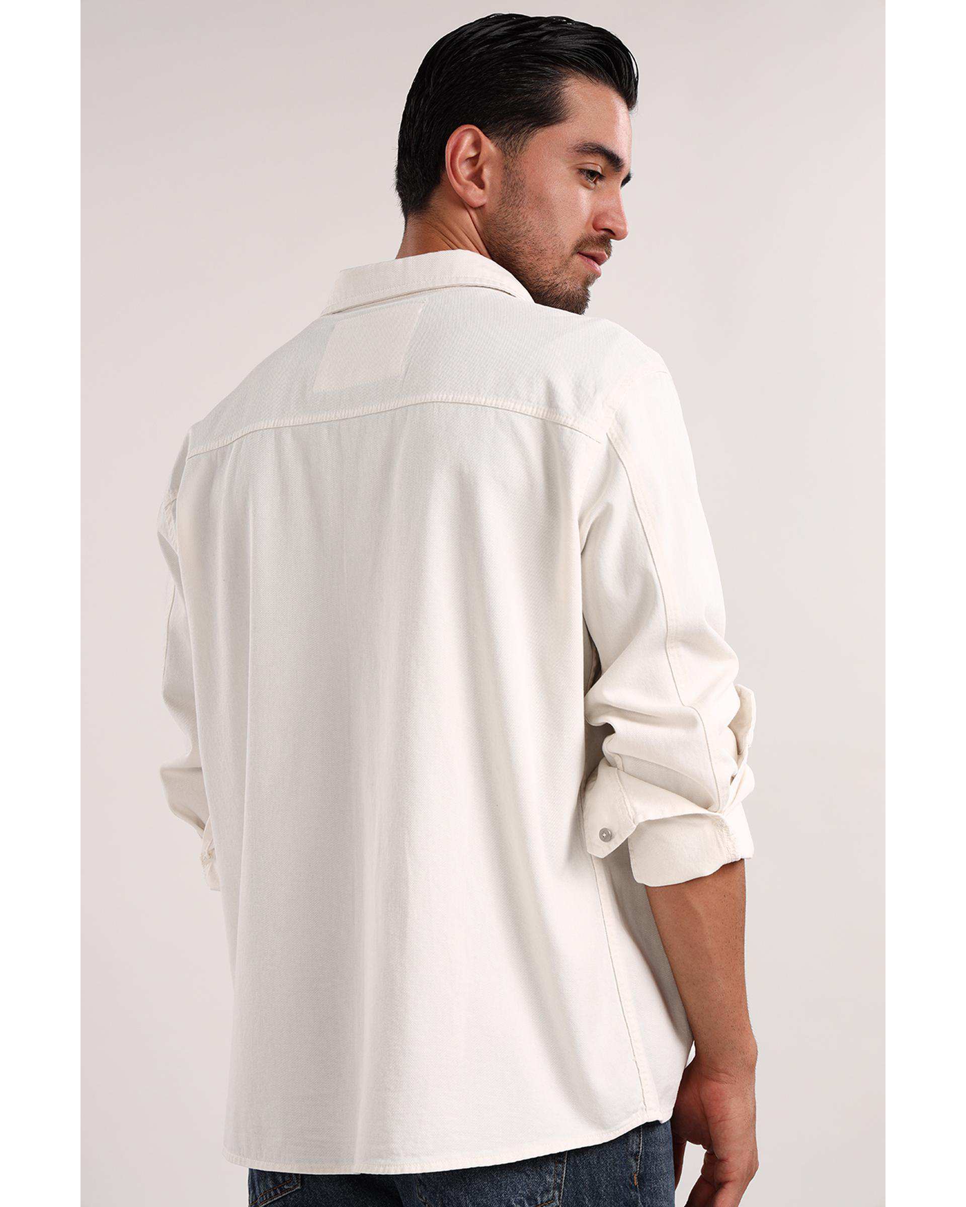 پیراهن مردانه دو جیب سفید سارک Sarak مدل 4700