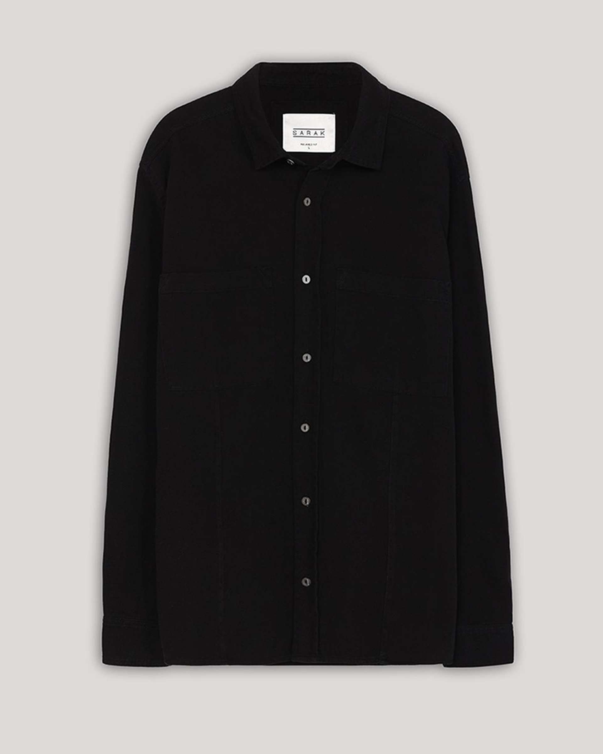 پیراهن مردانه دو جیب مشکی سارک Sarak مدل 4700