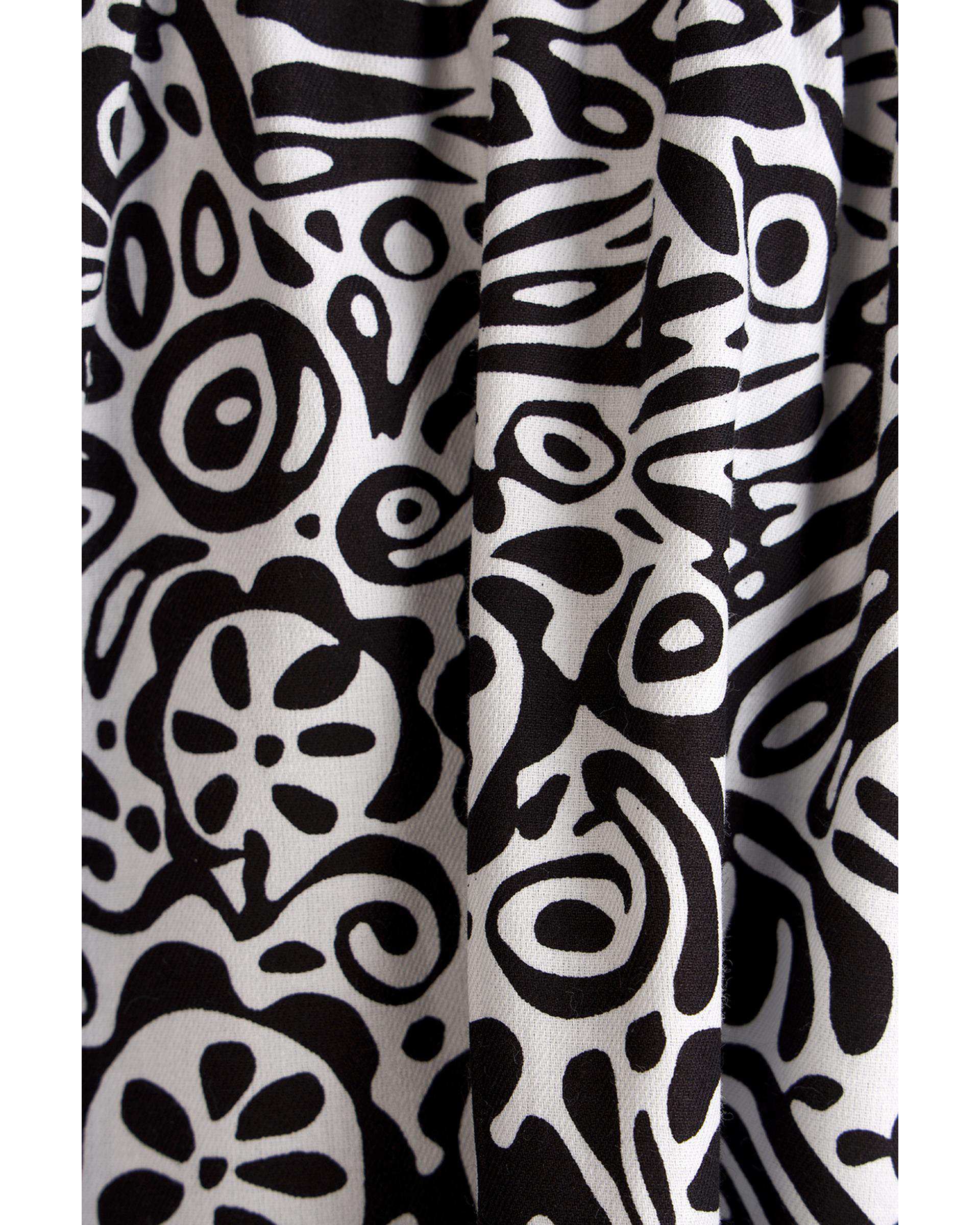 دامن زنانه نخی مشکی سفید سارک Sarak مدل 5005