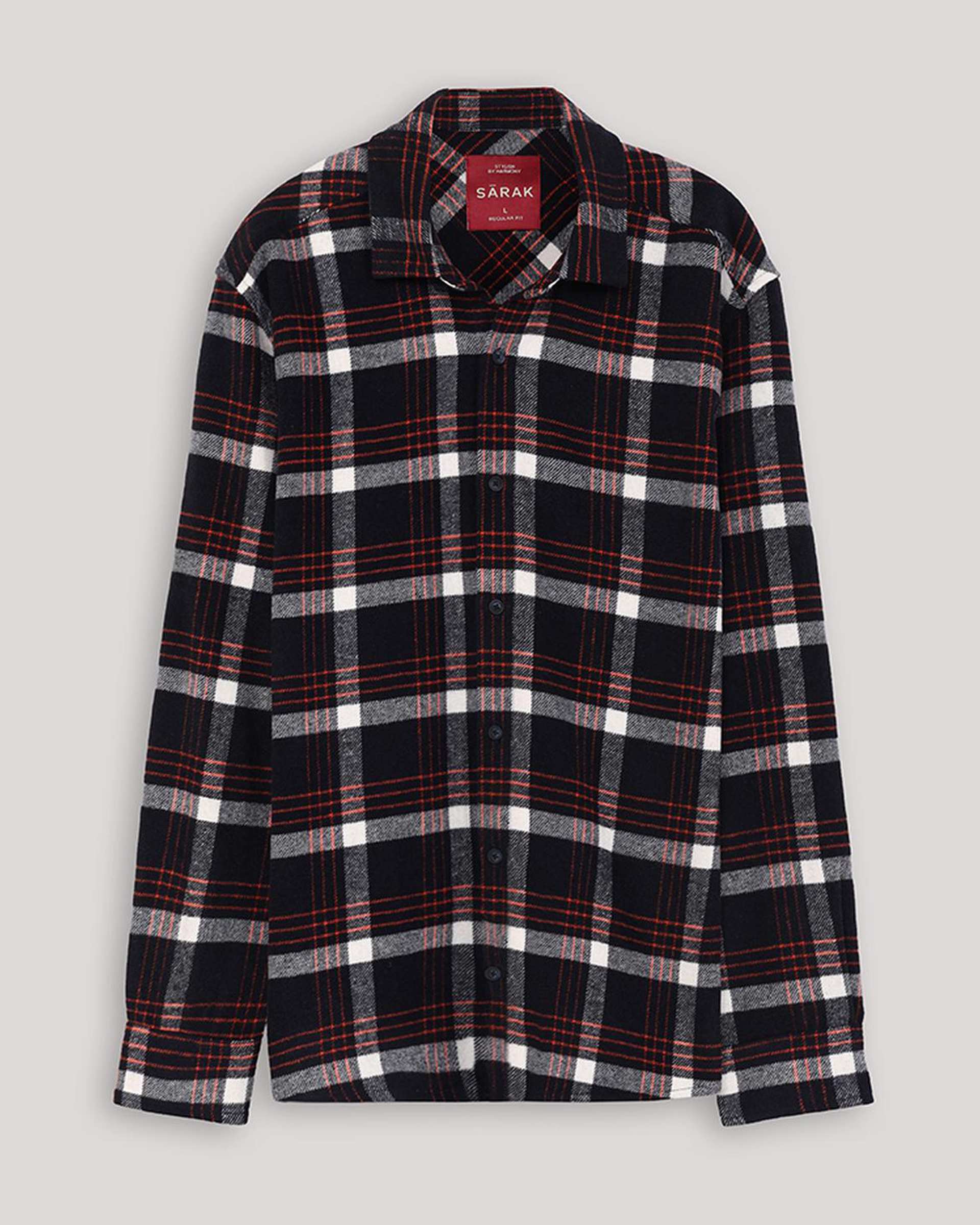 پیراهن مردانه سرمه ای نارنجی سارک Sarak مدل 4571