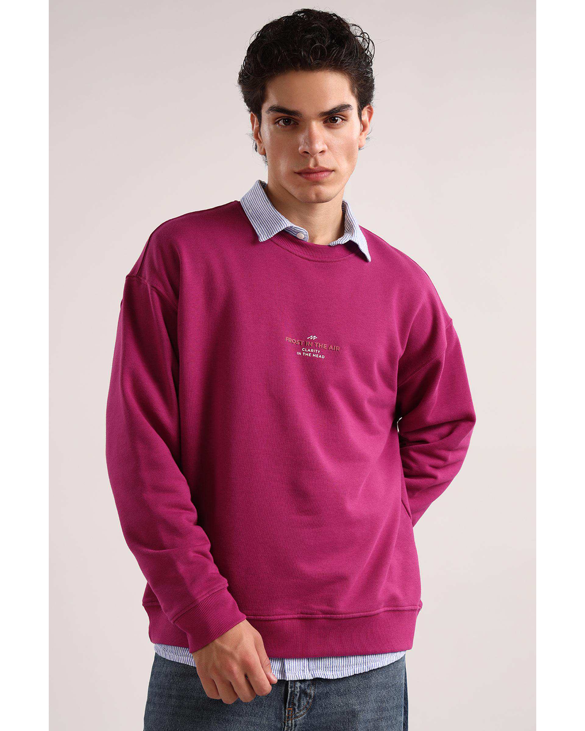 سویشرت مردانه اسپرت سرخابی سارک Sarak مدل 5040