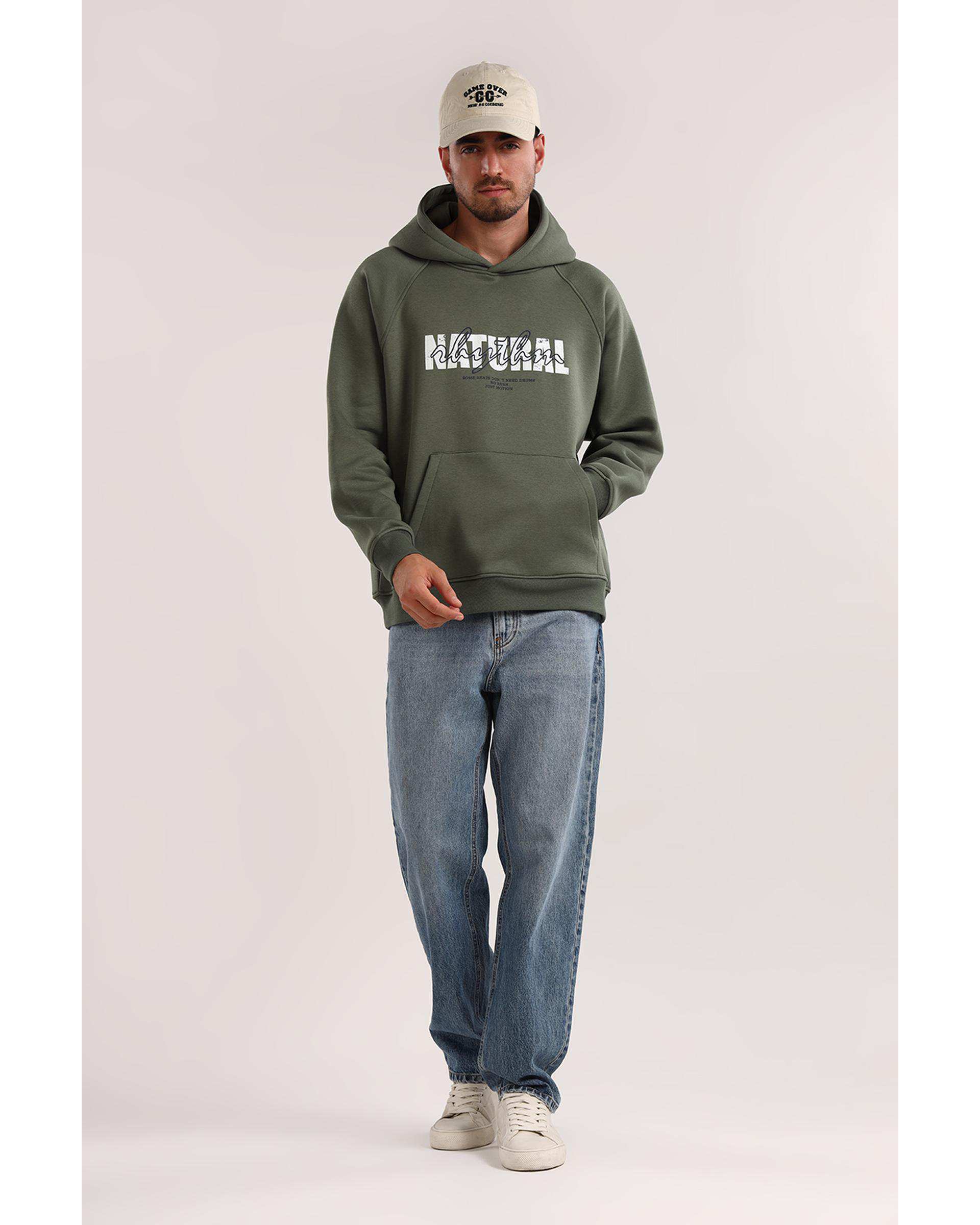 هودی مردانه طرح دار سبز سارک Sarak مدل 5023