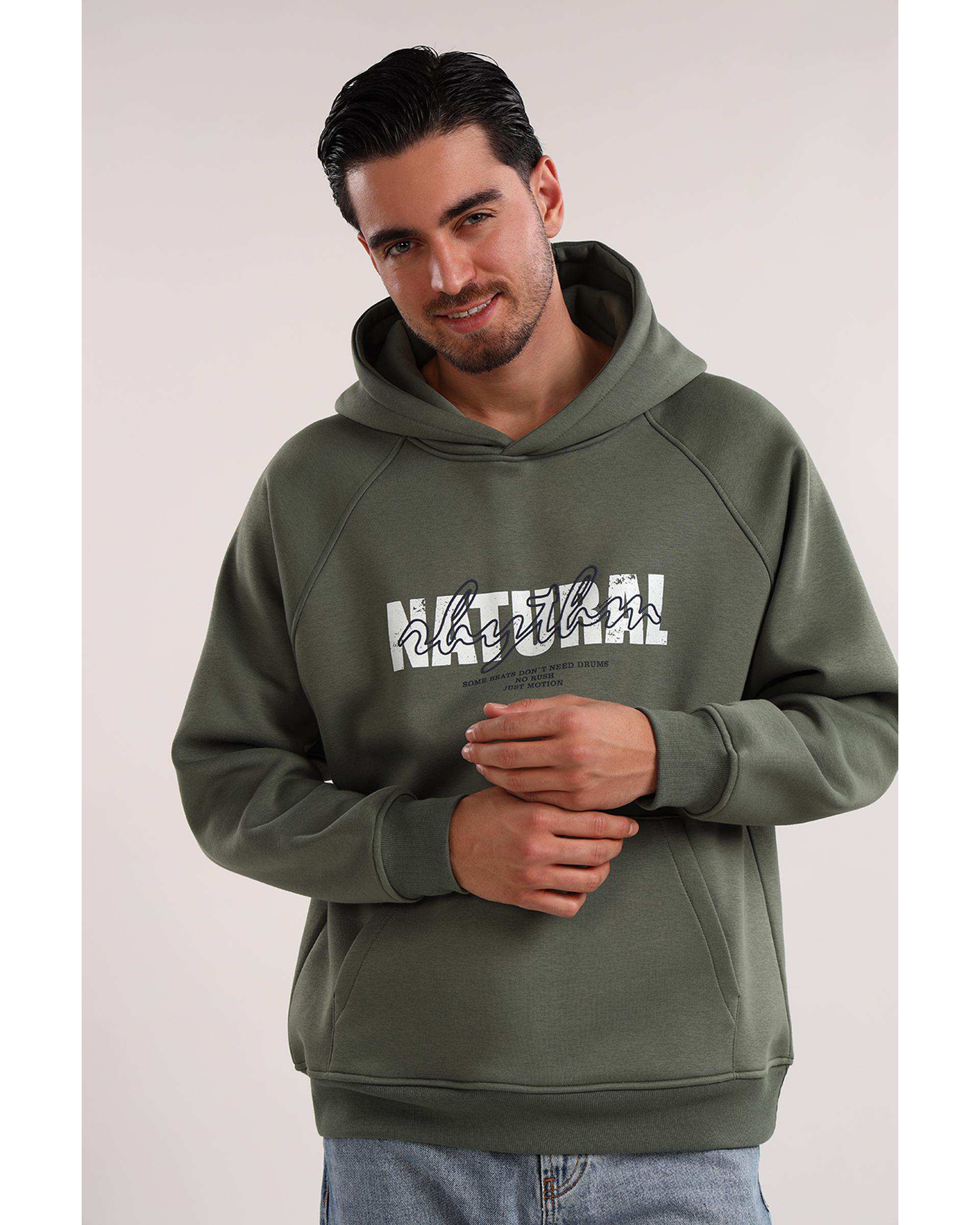 هودی مردانه طرح دار سبز سارک Sarak مدل 5023