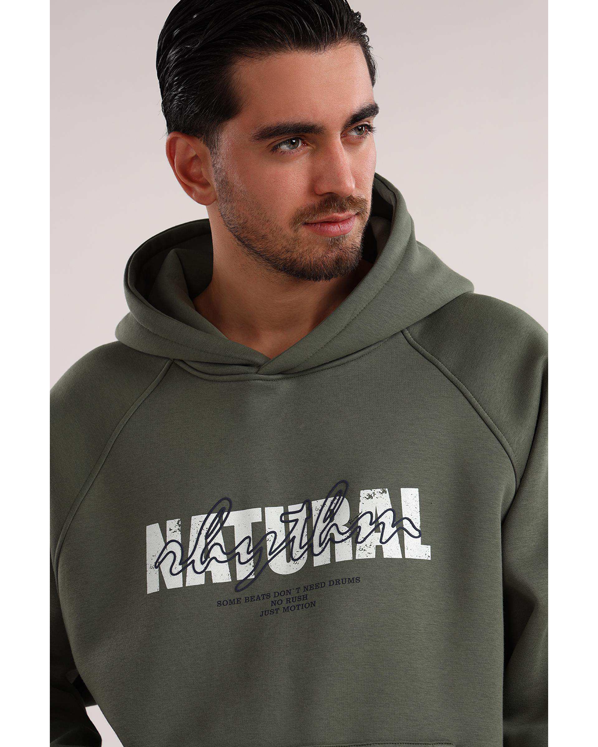 هودی مردانه طرح دار سبز سارک Sarak مدل 5023