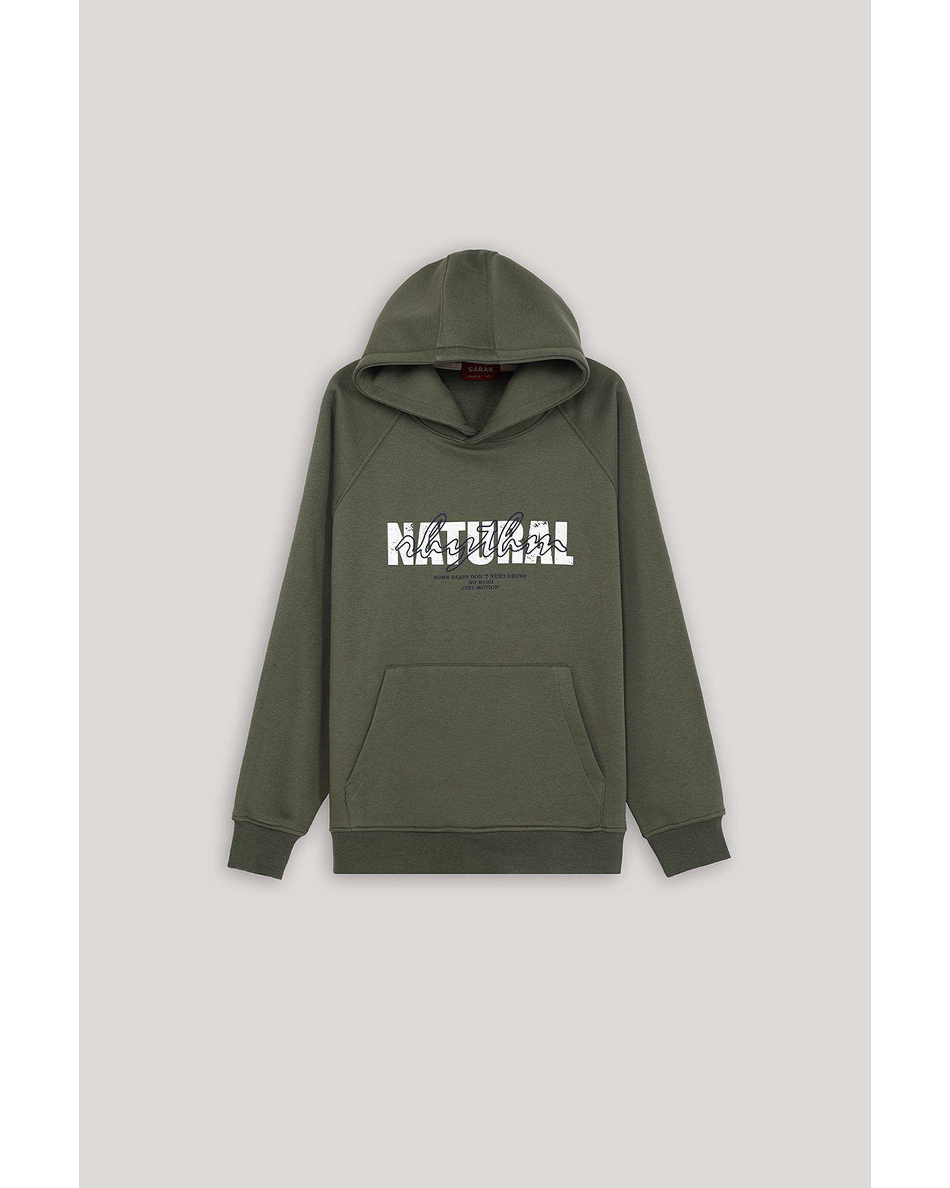 هودی مردانه طرح دار سبز سارک Sarak مدل 5023