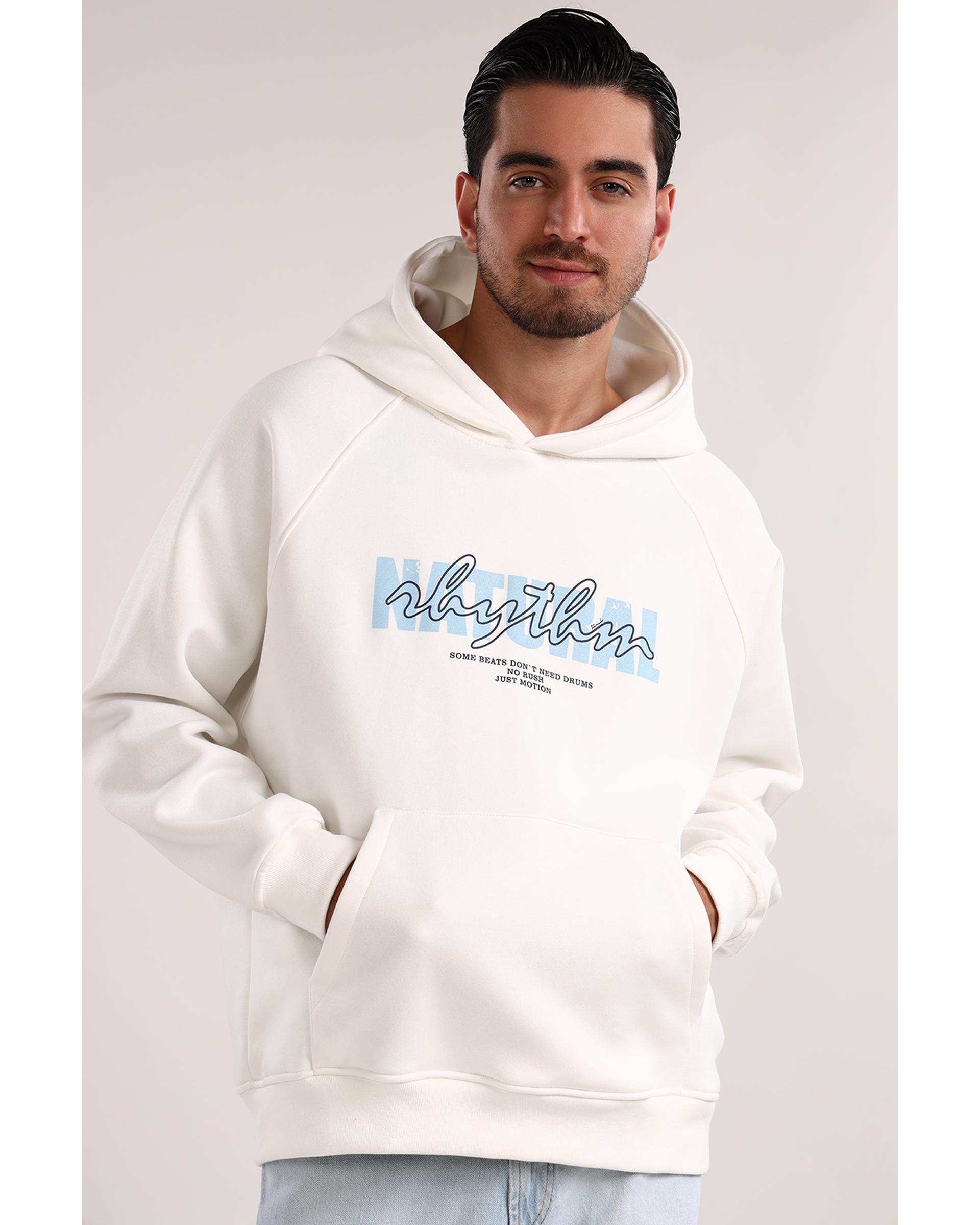 هودی مردانه طرح دار سفید سارک Sarak مدل 5023