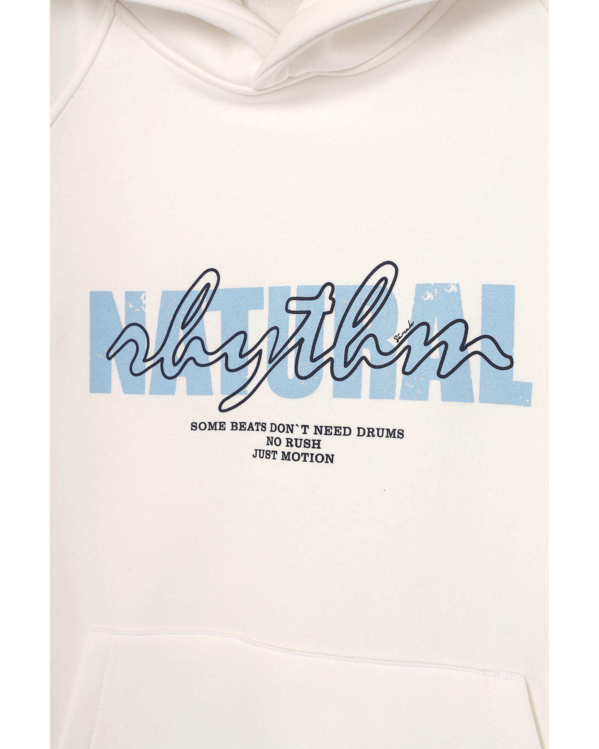 هودی مردانه طرح دار سفید سارک Sarak مدل 5023