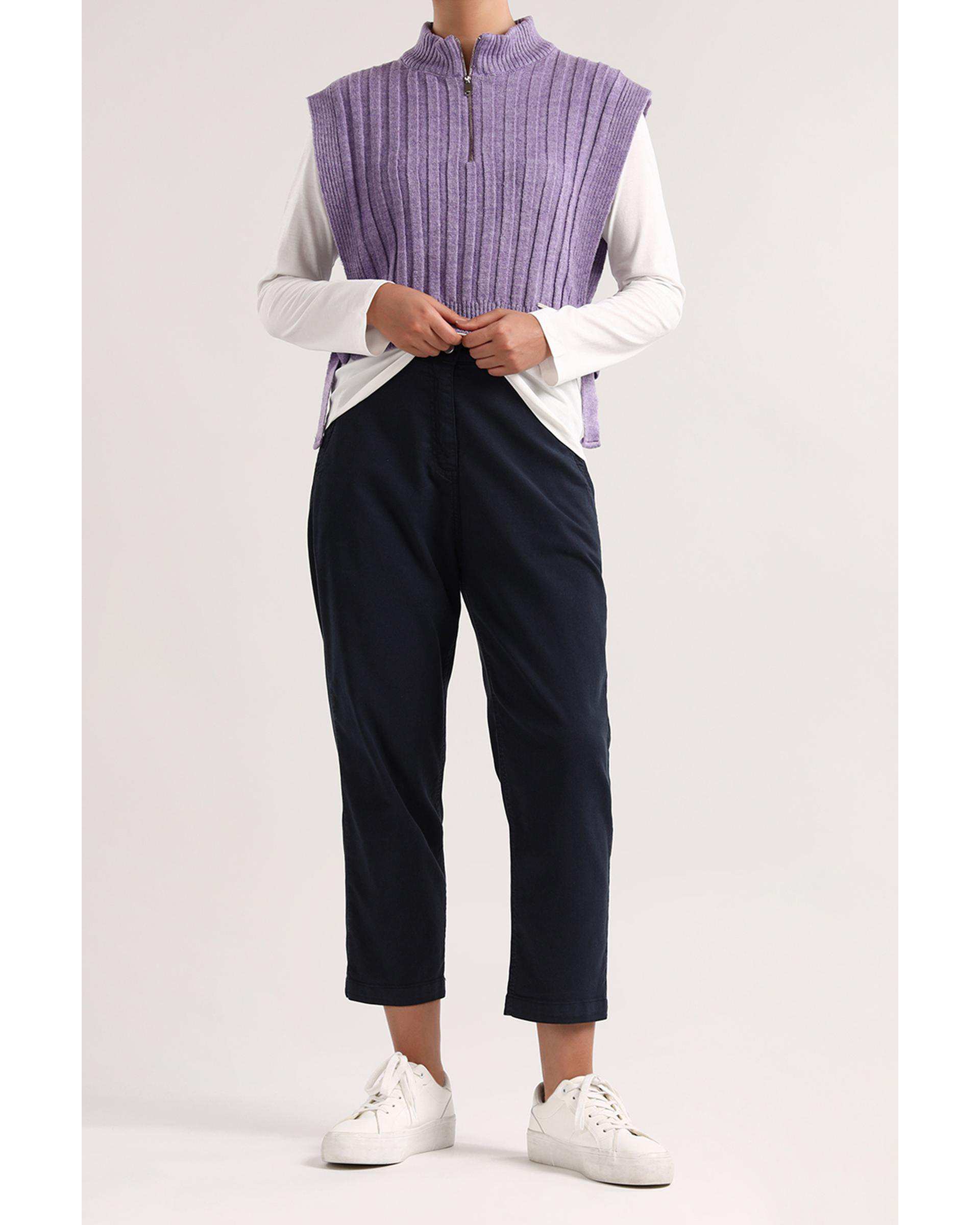 شلوار زنانه مام فیت سرمه ای سارک Sarak مدل 4704