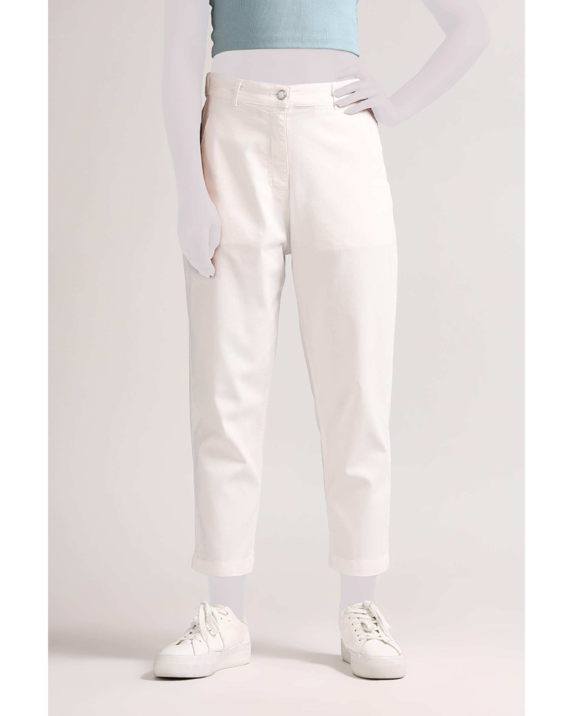 شلوار زنانه مام فیت سفید سارک Sarak مدل 4704