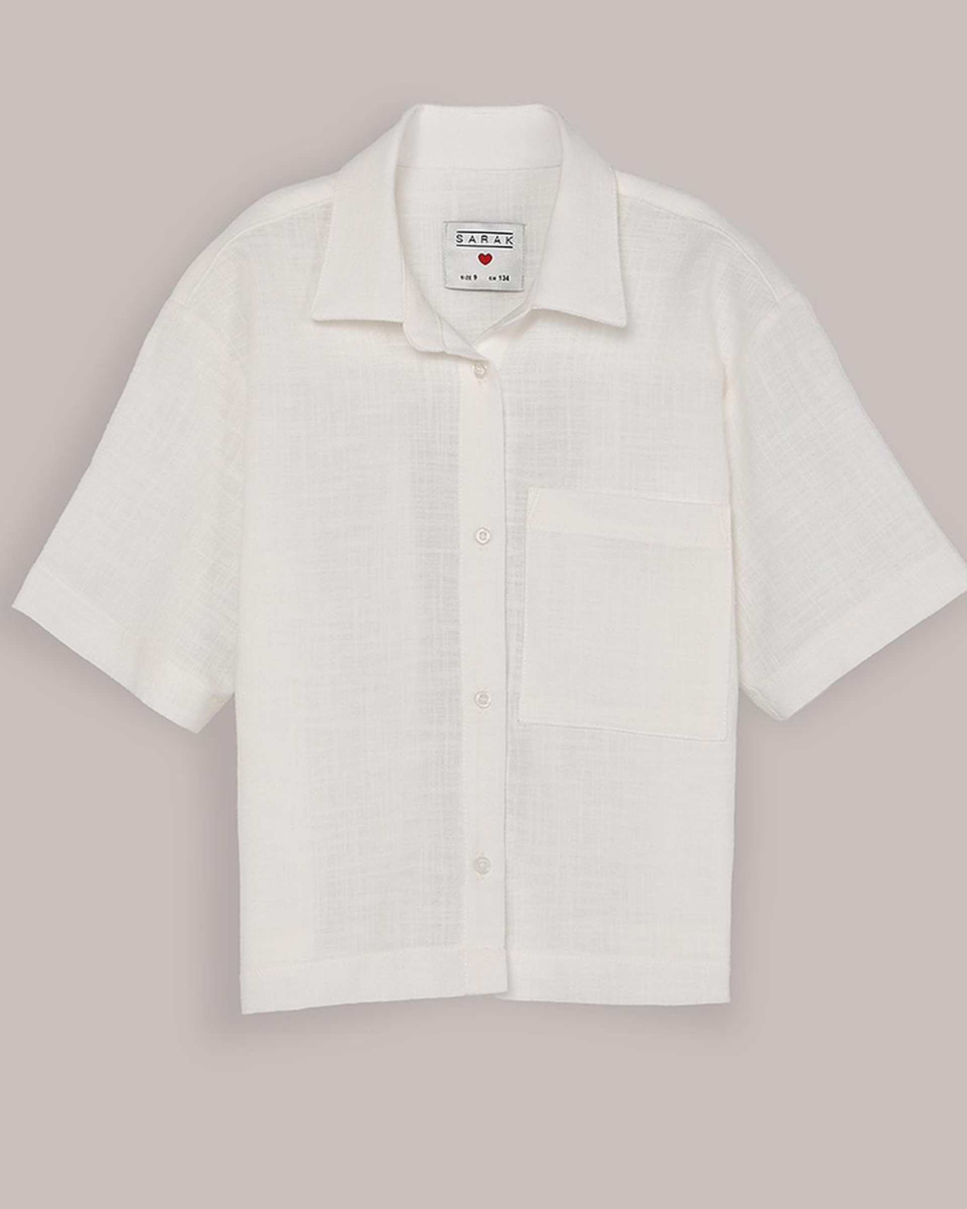 شومیز دخترانه کوتاه سفید سارک Sarak مدل 4964