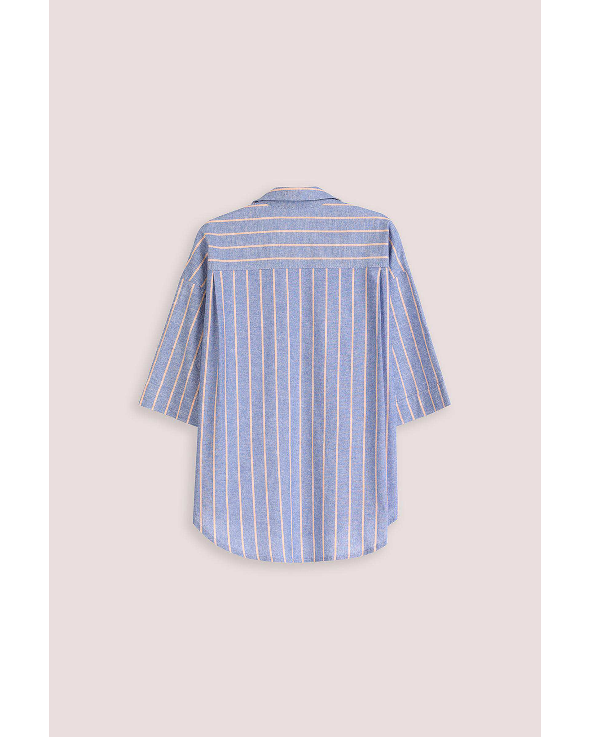 شومیز زنانه راه راه آبی نارنجی سارک Sarak مدل 4855