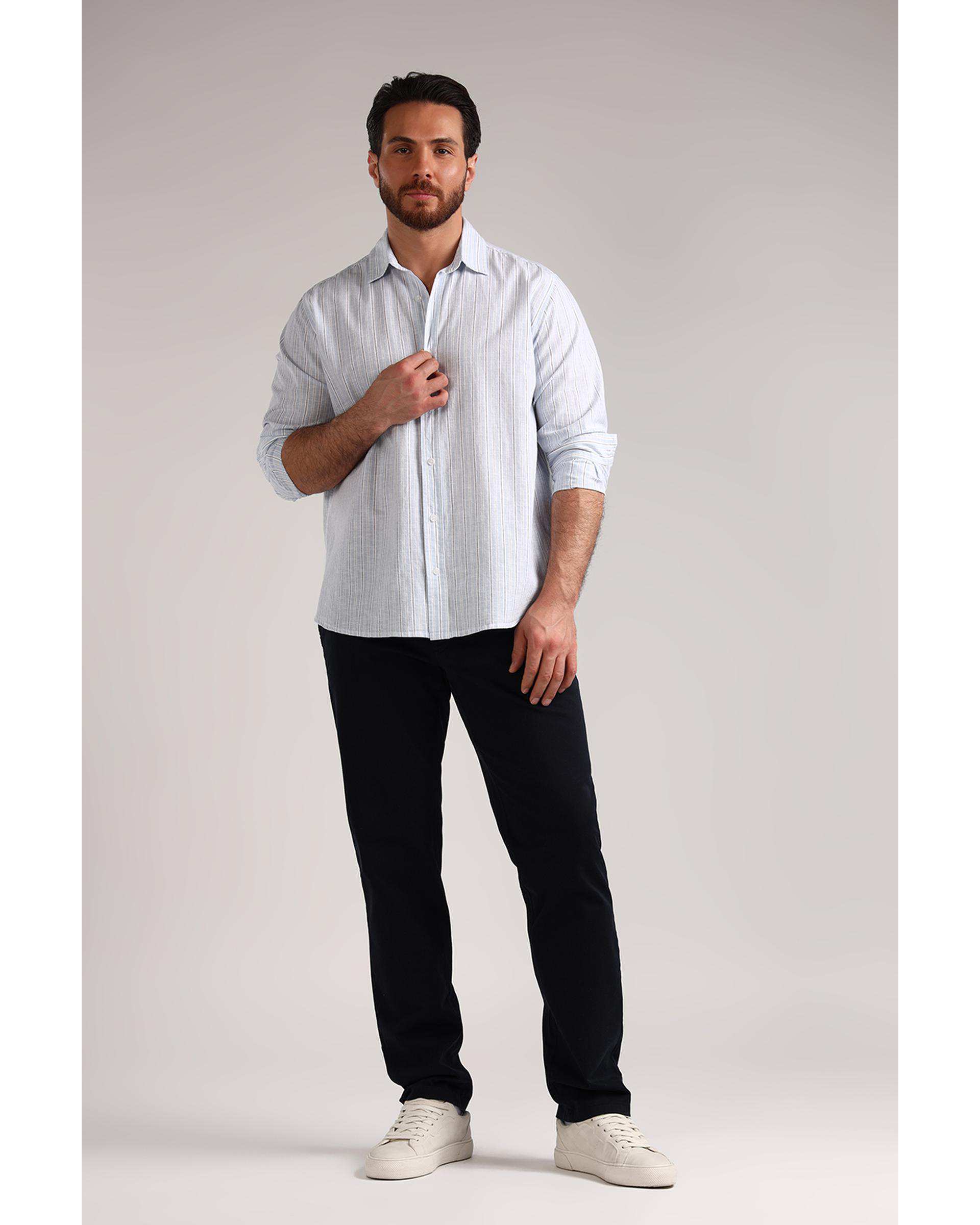 پیراهن مردانه اسپرت آبی سارک Sarak مدل 4614