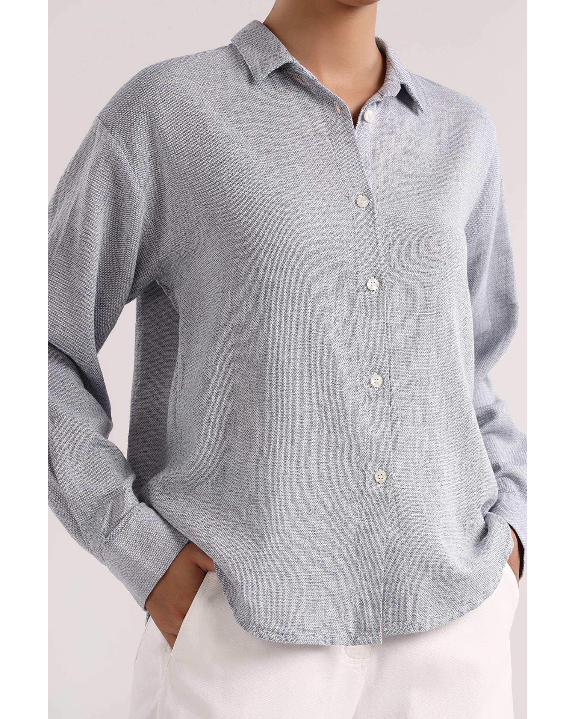 شومیز زنانه پشت پیلی دار آبی سرمه ای سارک Sarak مدل 4612