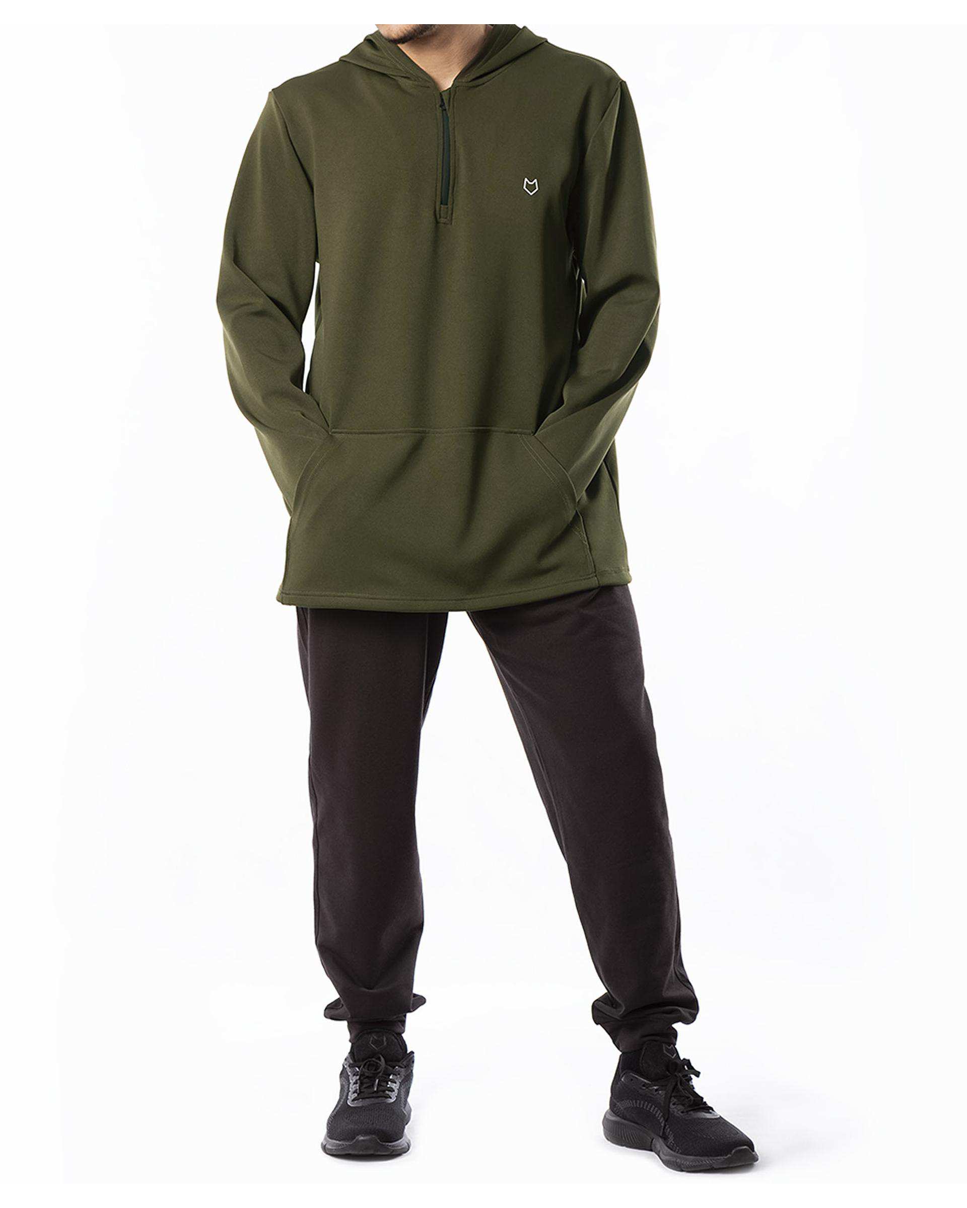 هودی ورزشی مردانه سبز مل اند موژ Mel & Moj کد M08067
