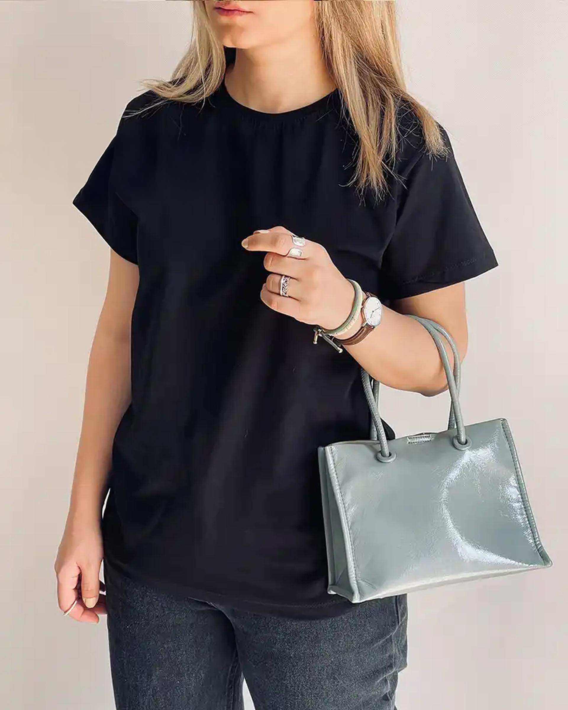 تی شرت زنانه نخی مشکی آماهی Amahi کد AA106