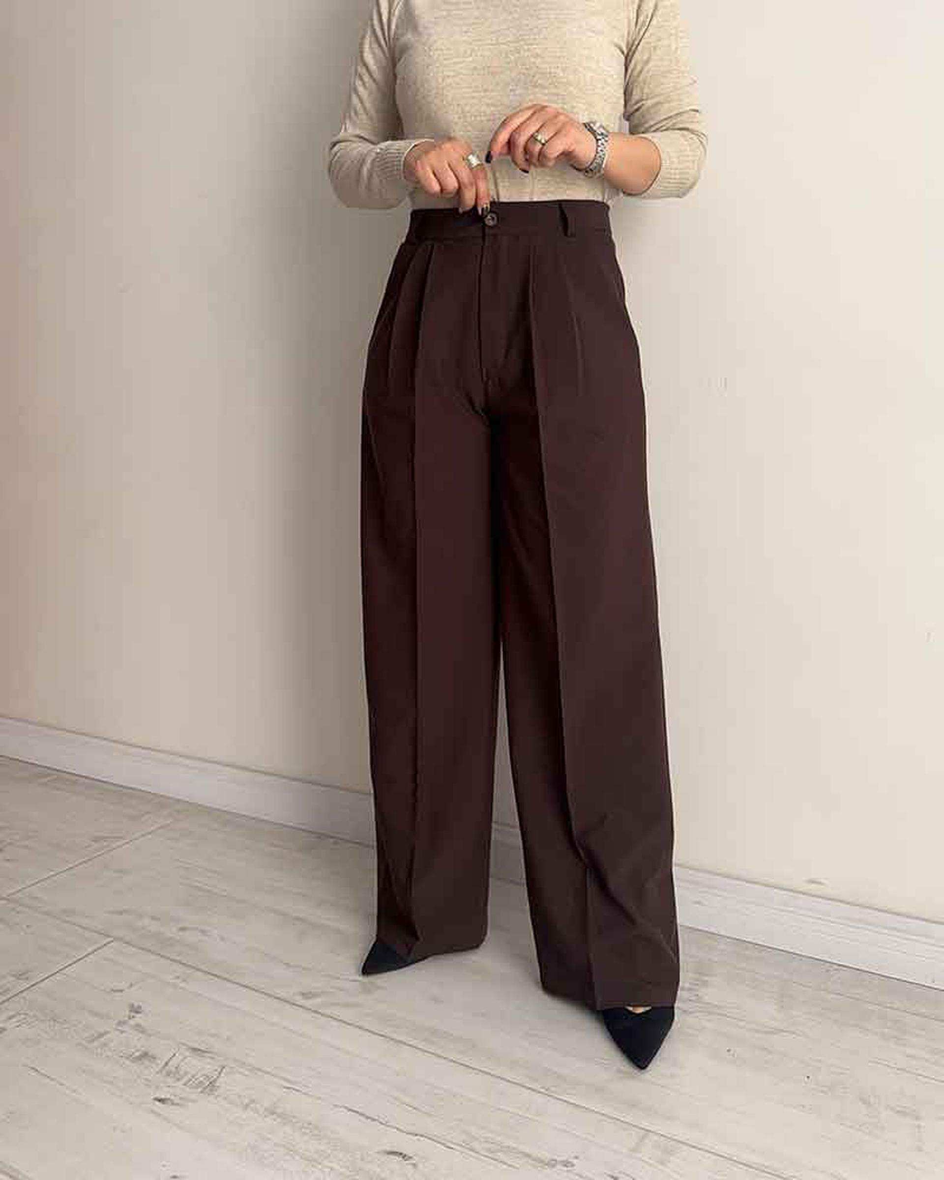 شلوار زنانه قهوه ای آماهی Amahi مدل Velora کد AA107