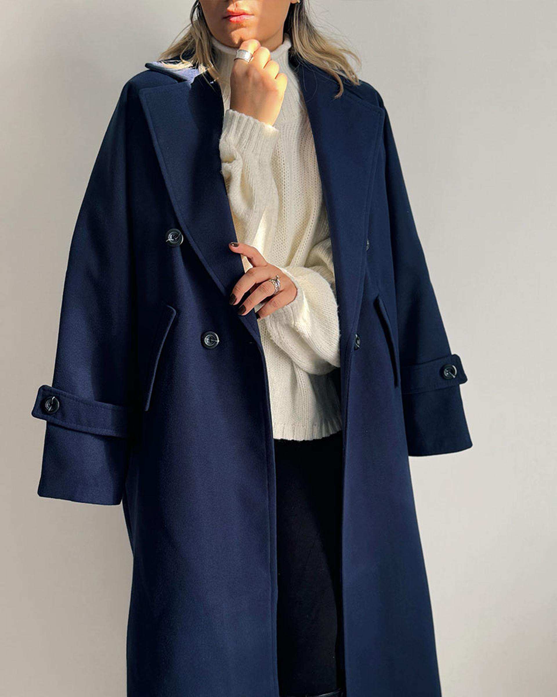 پالتو زنانه سرمه ای آماهی Amahi مدل Snowy کد AA108