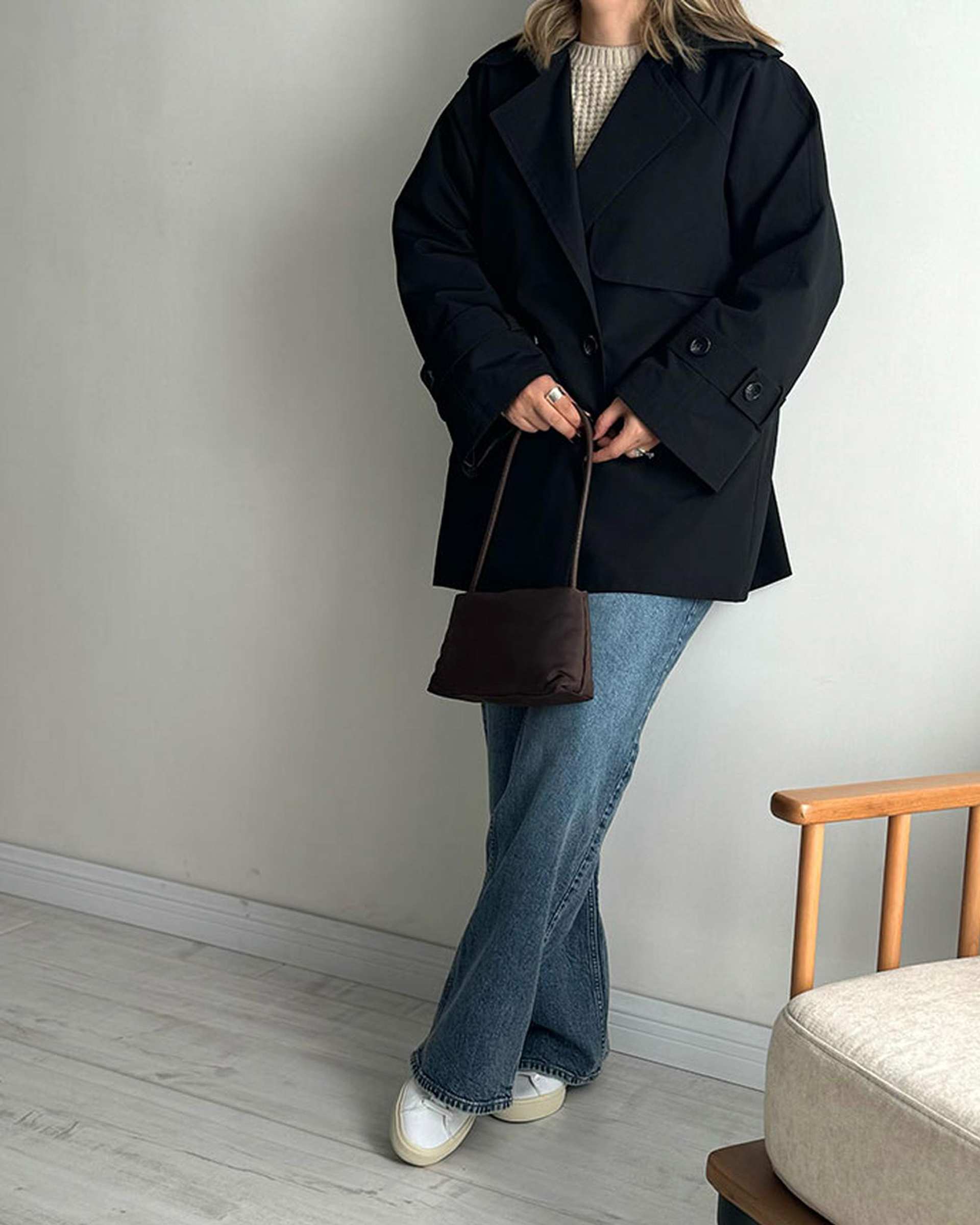 ترنچ کت زنانه مشکی نگار ندایی Negar Nedaei مدل Drop