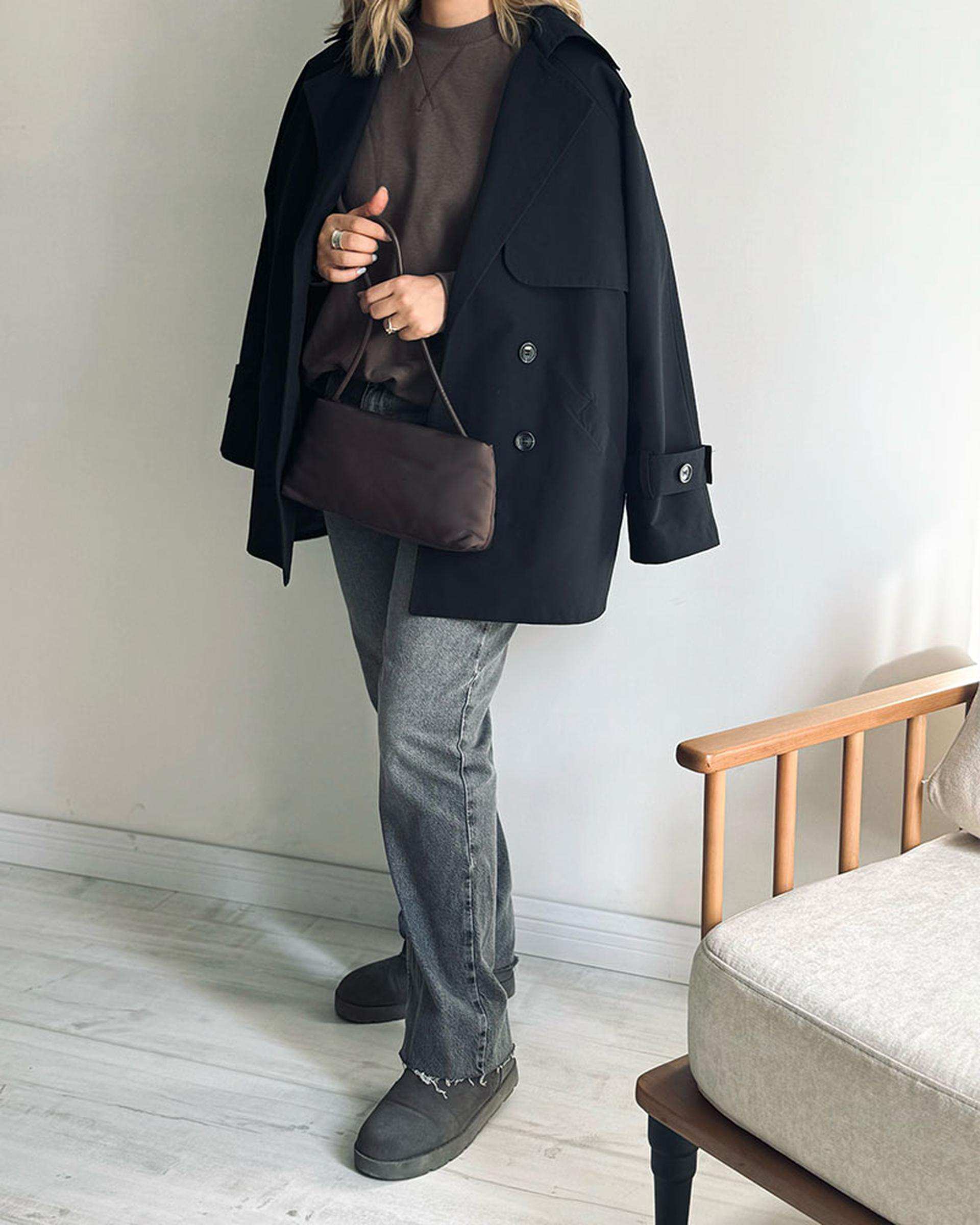 ترنچ کت زنانه مشکی نگار ندایی Negar Nedaei مدل Drop