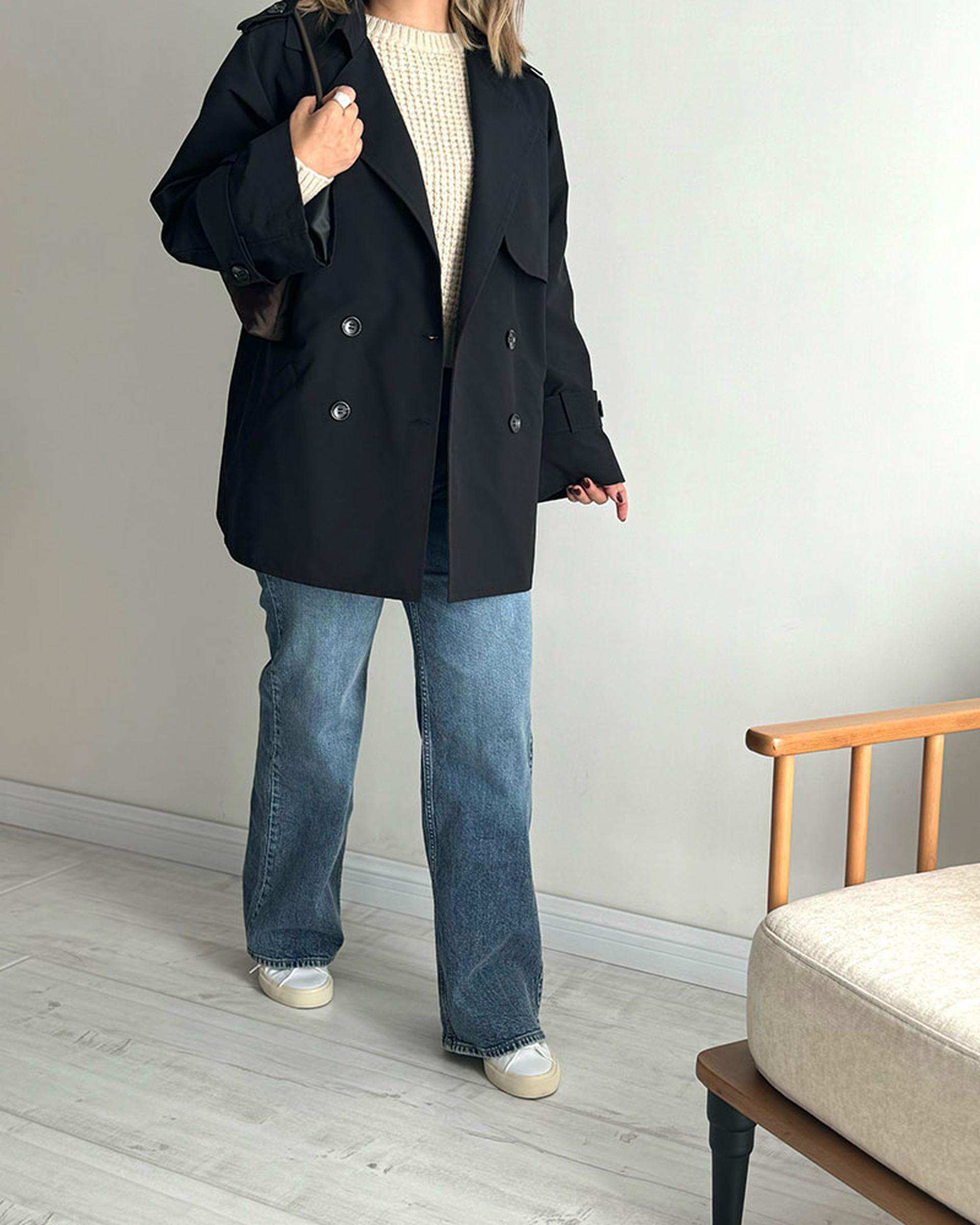 ترنچ کت زنانه مشکی نگار ندایی Negar Nedaei مدل Drop