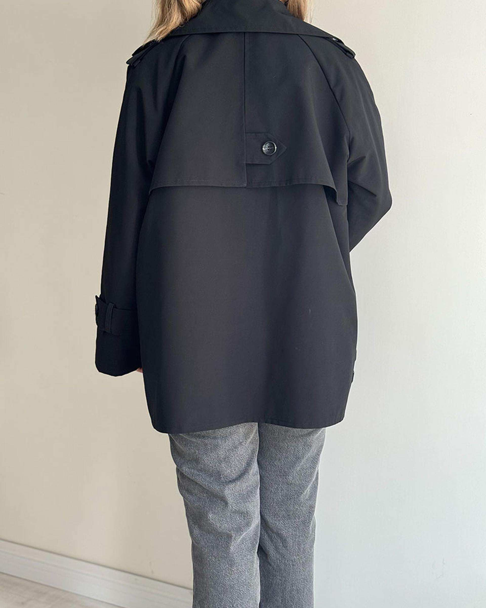 ترنچ کت زنانه مشکی نگار ندایی Negar Nedaei مدل Drop