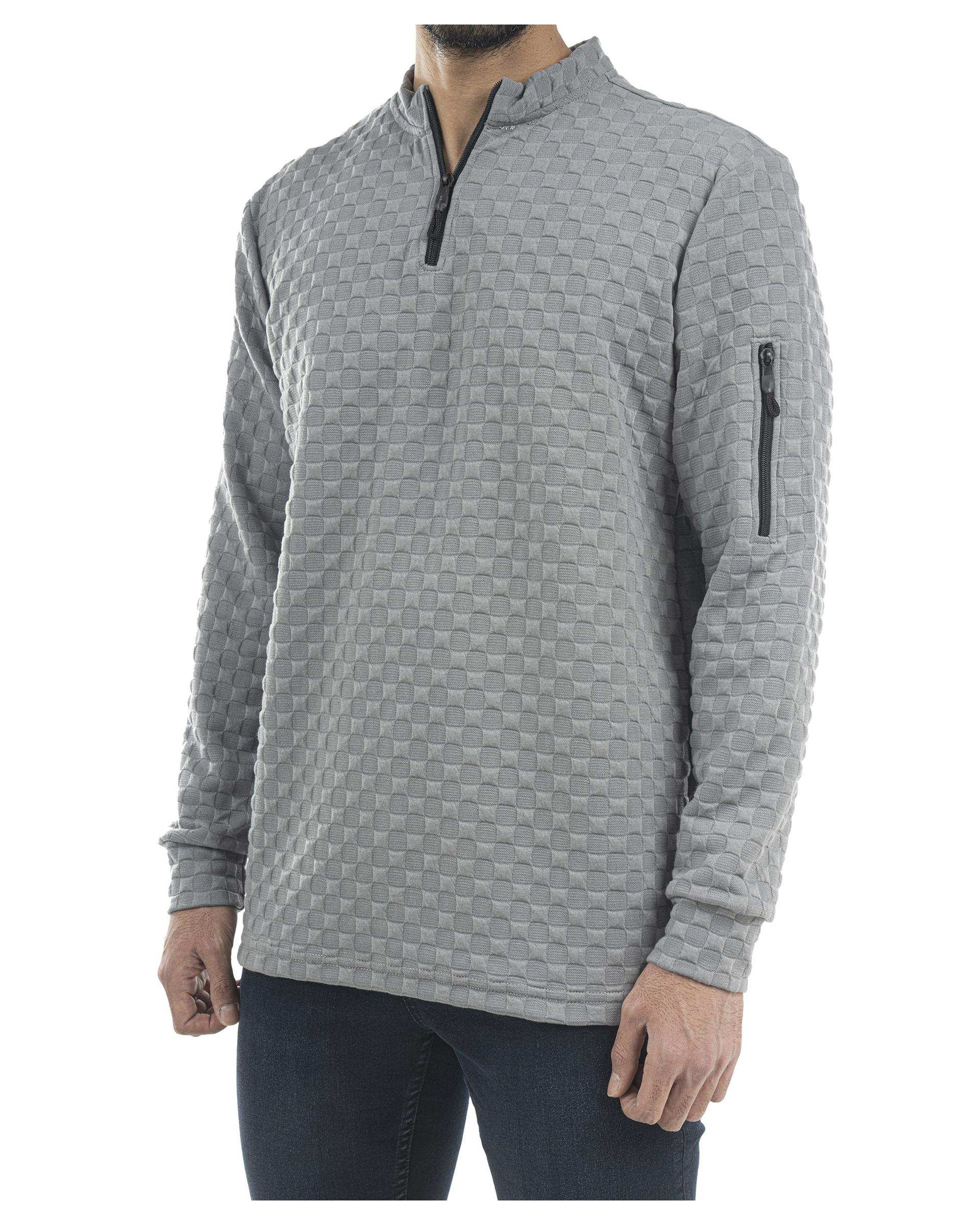 بلوز مردانه نیم زیپ طوسی لیوایرن Lioiren مدل am-lio-1010016