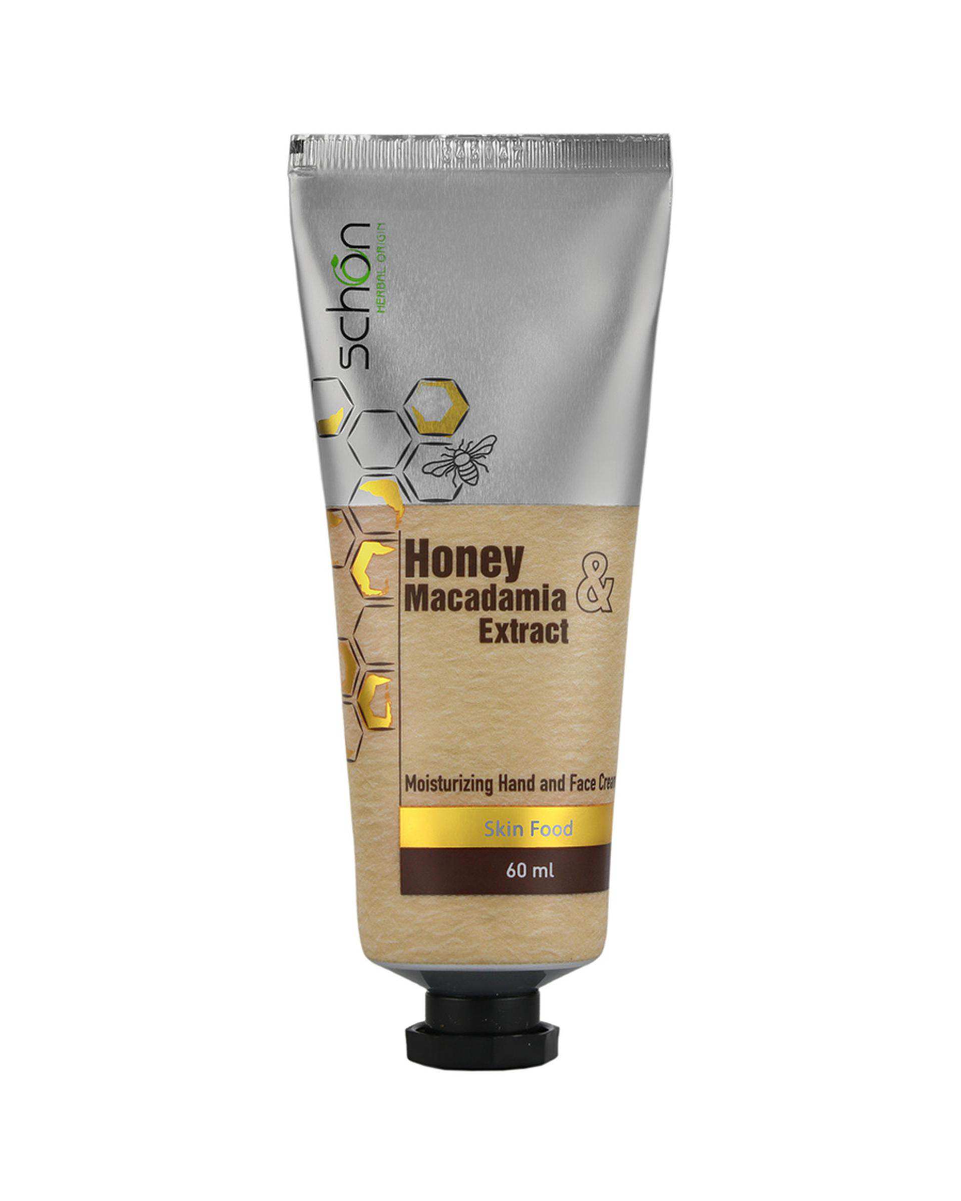 کرم مرطوب کننده مغذی دست و صورت شون Schon حاوی عسل و ماکادمیا حجم 60ml