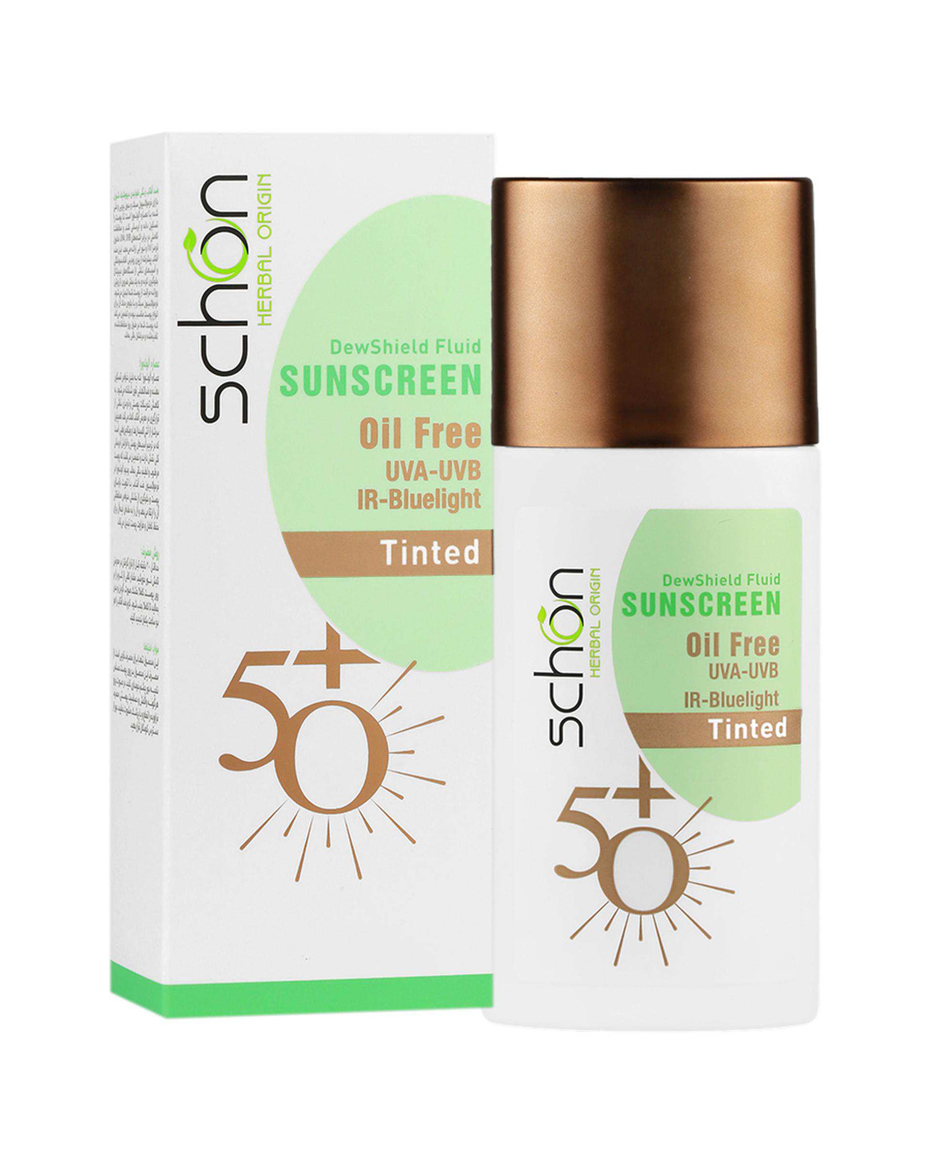 فلوئید ضد آفتاب رنگی SPF50 شون Schon مدل دیووشیلد Dew Shield