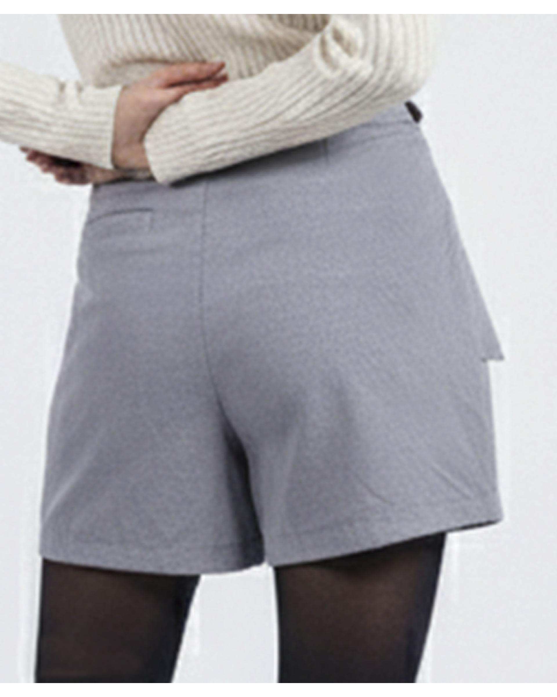 شلوارک کتان زنانه طوسی ریس Rees کد 1040003-10