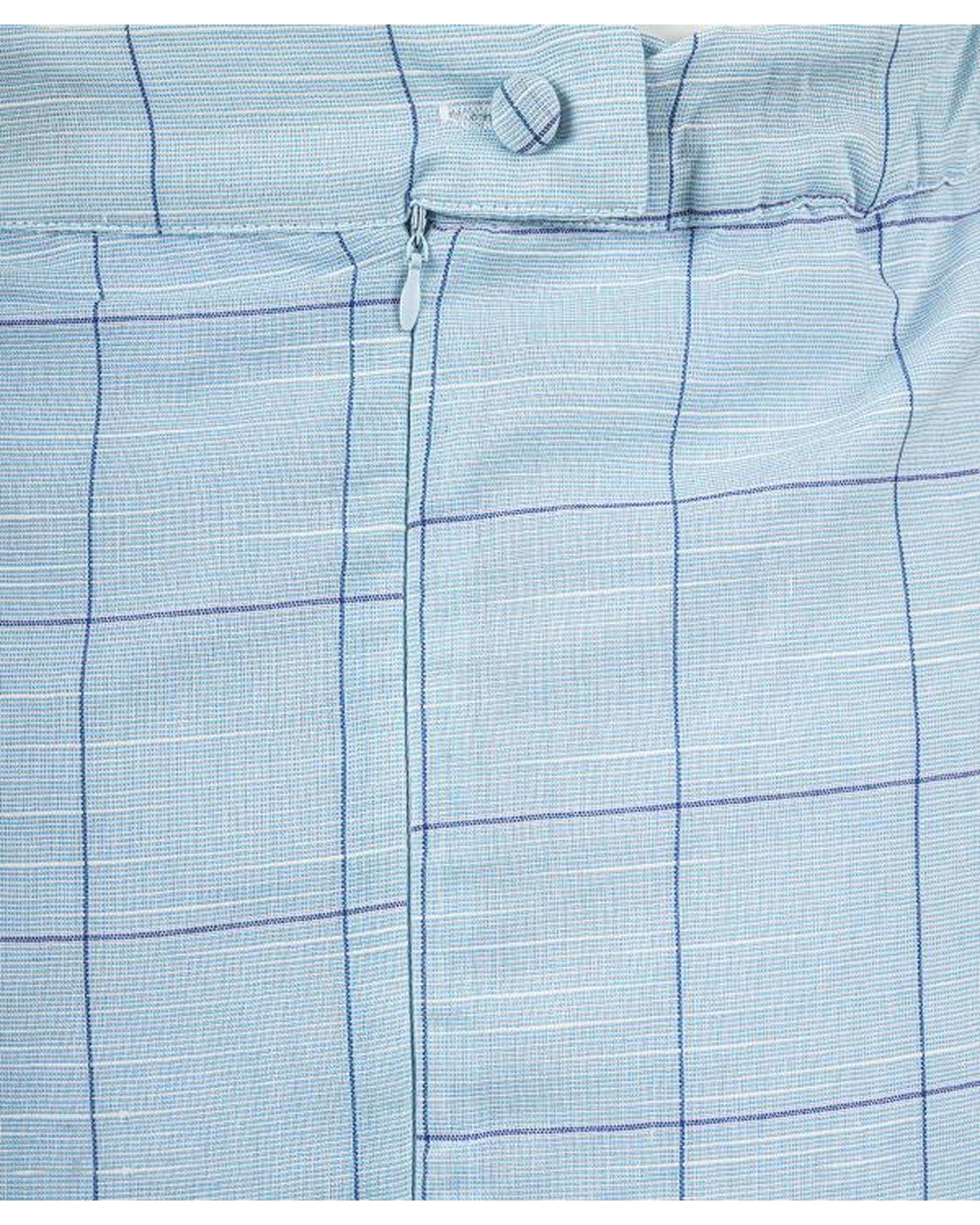 دامن زنانه چهار خانه آبی لینن ریس Rees کد 1080001-08