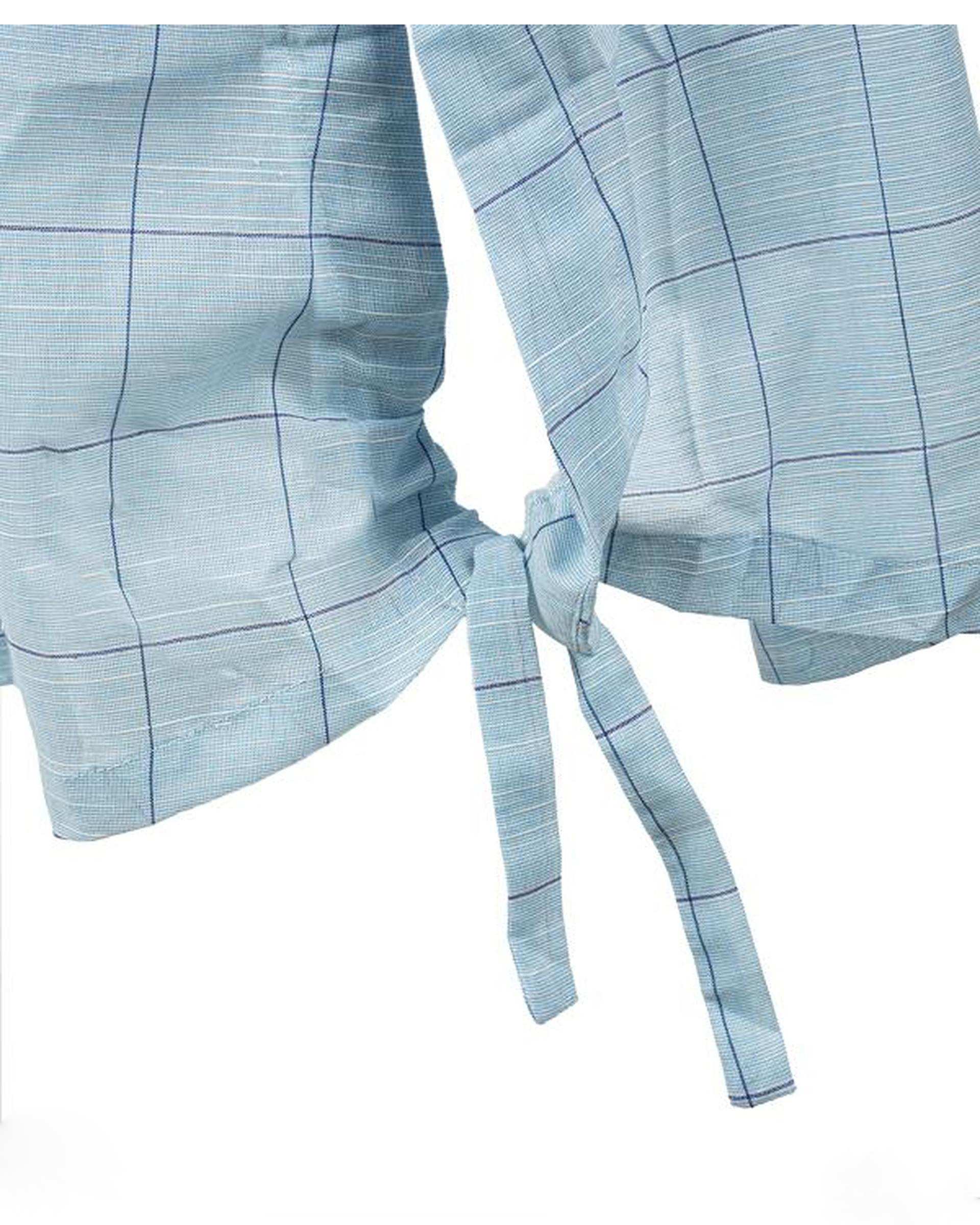 دامن زنانه چهار خانه آبی لینن ریس Rees کد 1080001-08