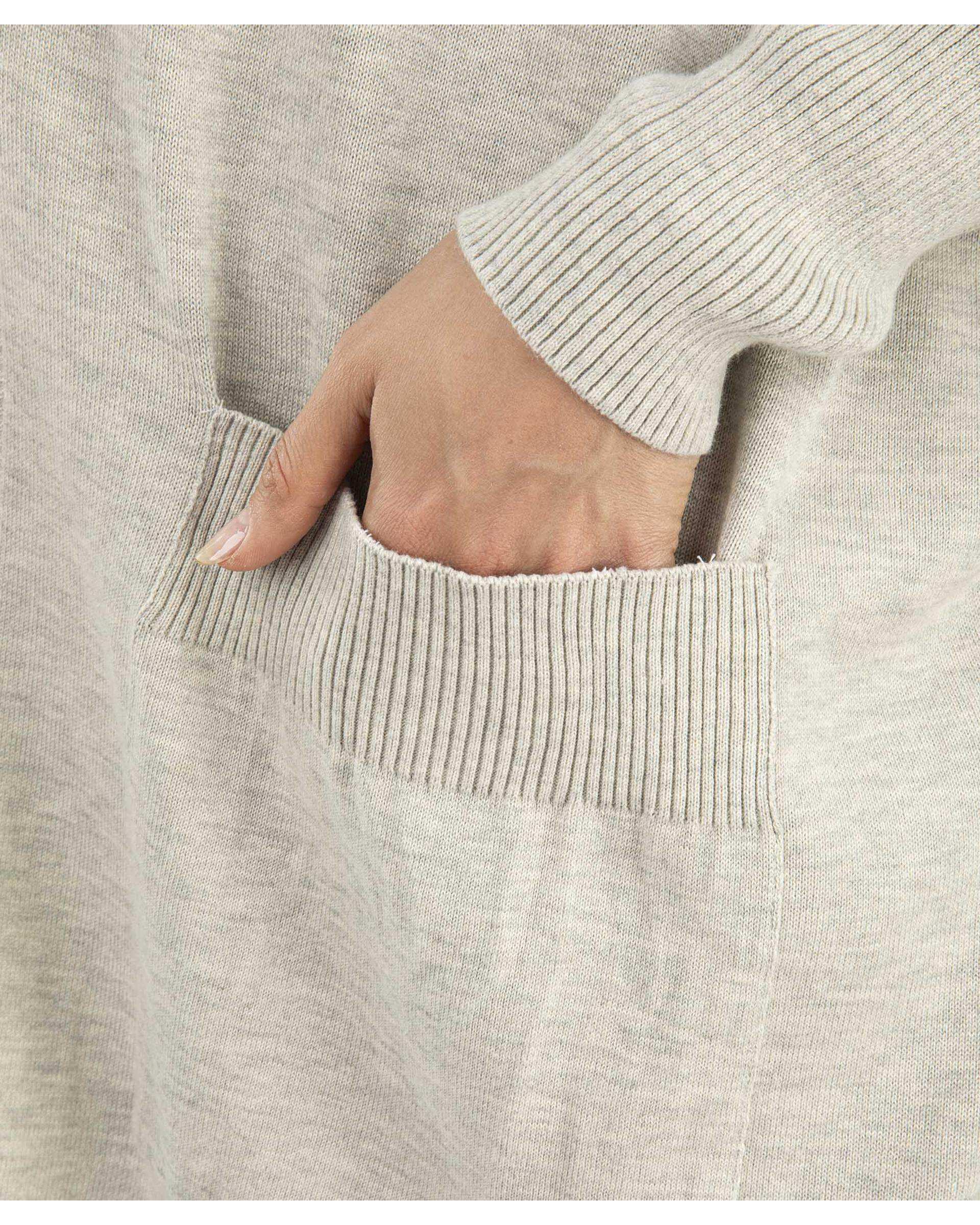 مانتو زنانه بافت طوسی ملانژ ریس Rees کد 1006024-10