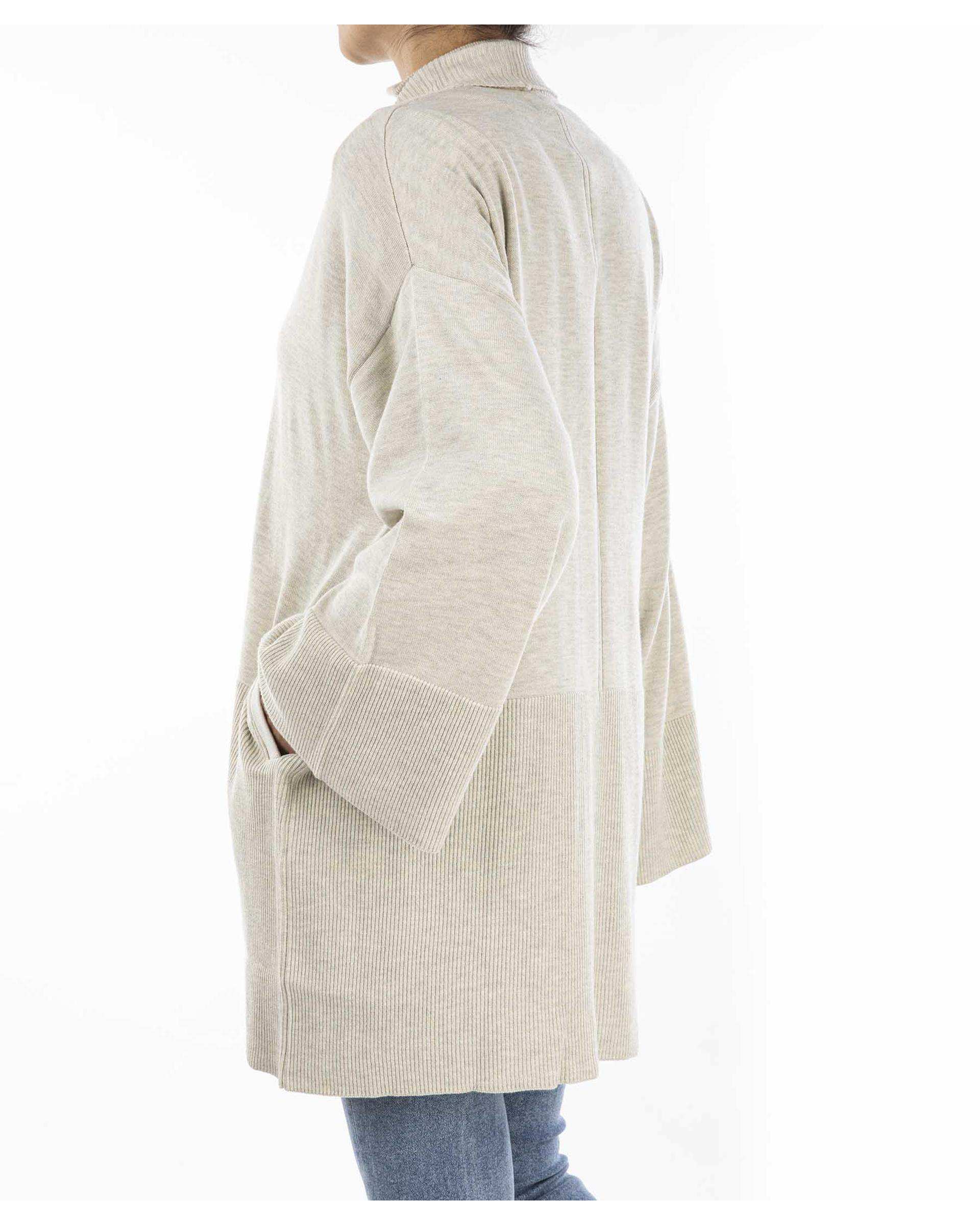 مانتو زنانه بافت کرم بافت ریس Rees کد 1006025-25