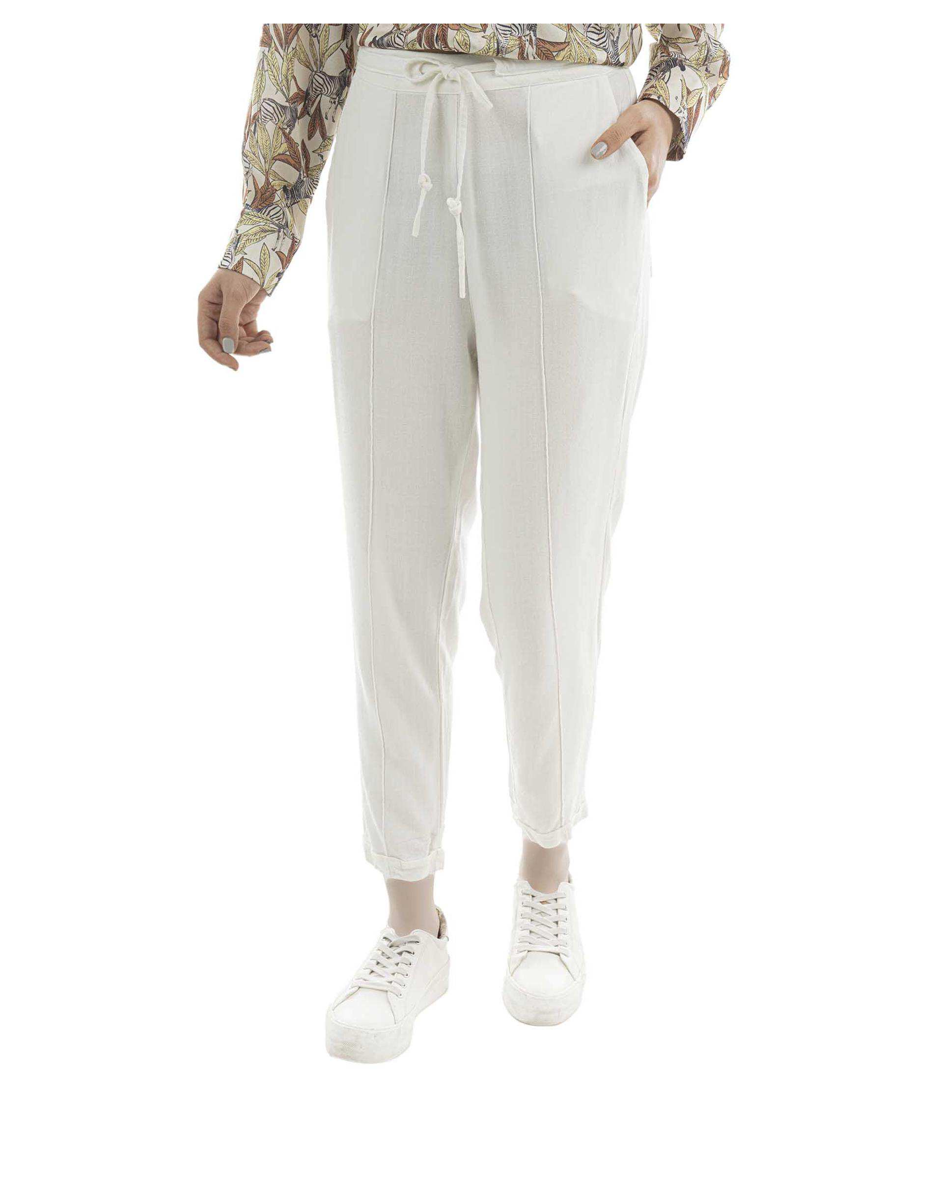 شلوار پارچه ای زنانه شیری ریس Rees کد 1030098-06