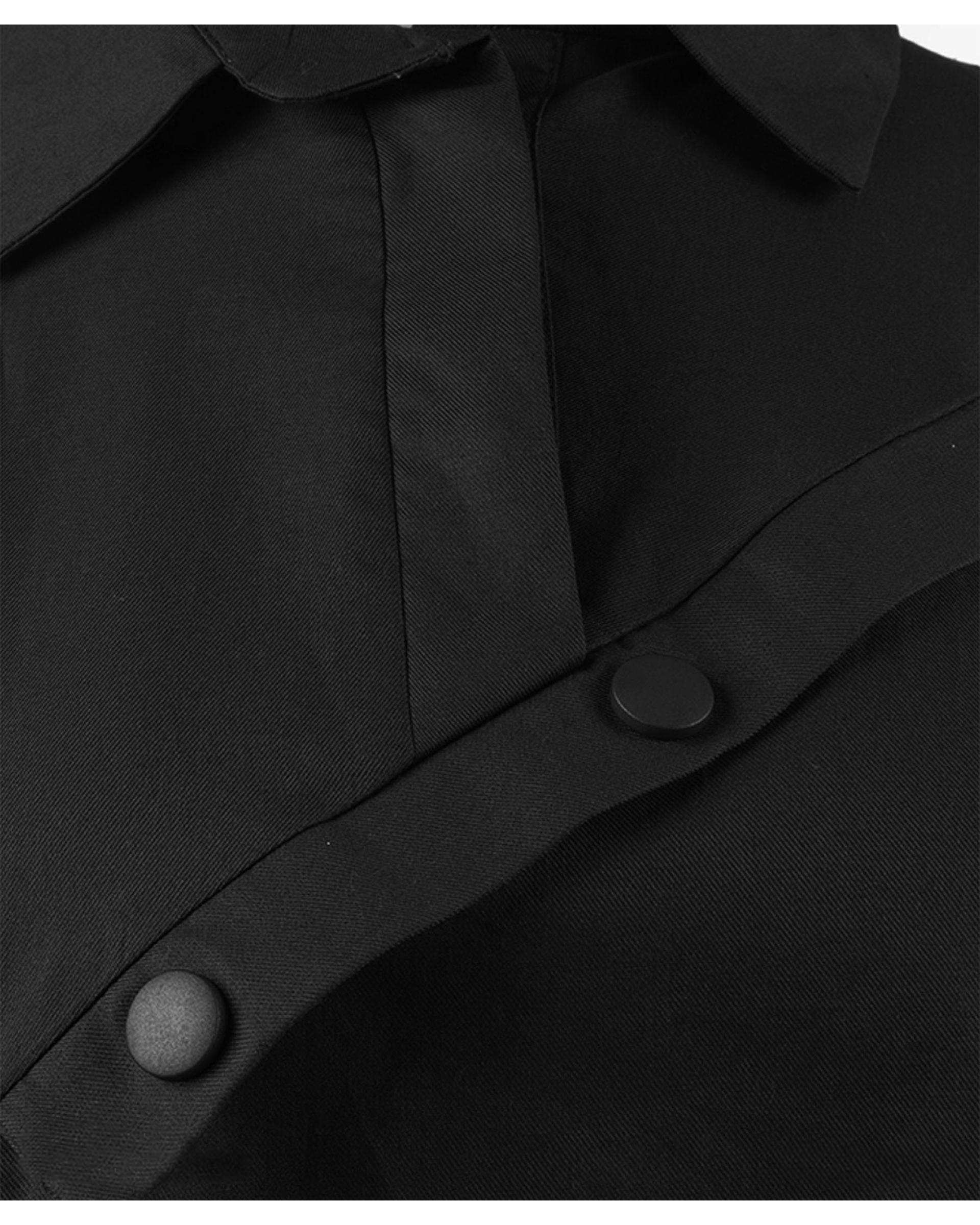 شومیز زنانه کتان مشکی ریس Rees کد 1026011-01