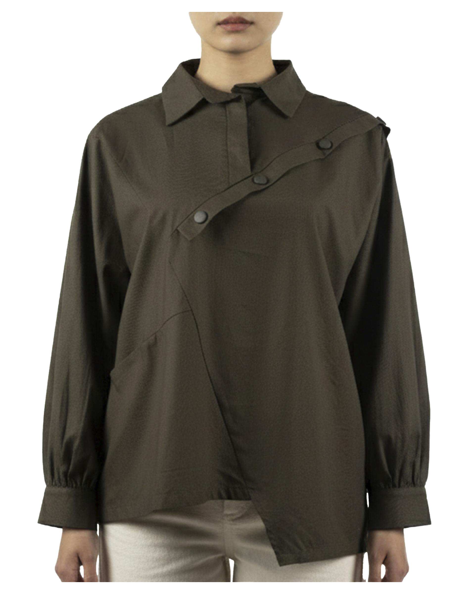 شومیز زنانه کتان سبز ریس Rees کد 1026011-02