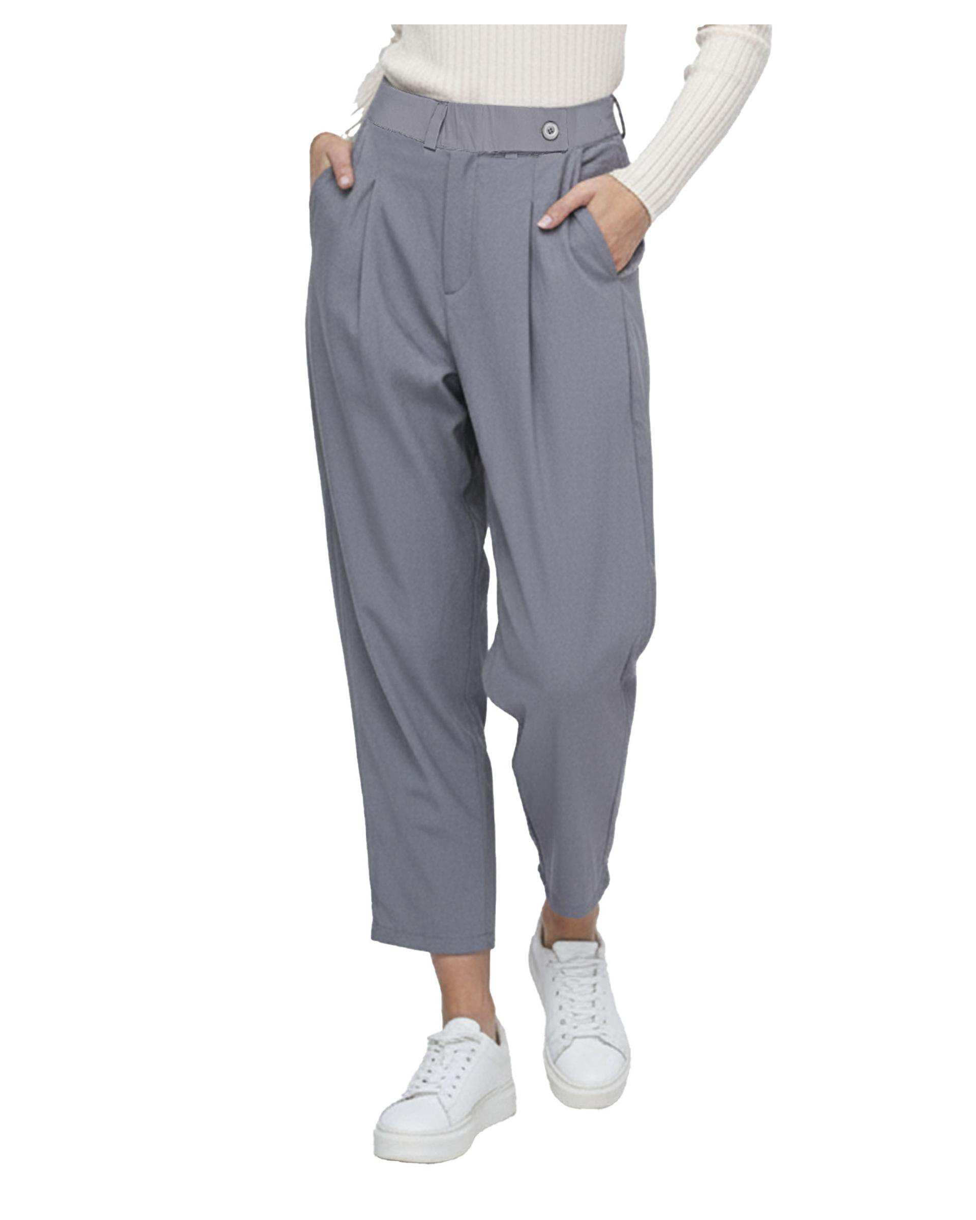 شلوار زنانه کتان طوسی ریس Rees کد 1036027-10