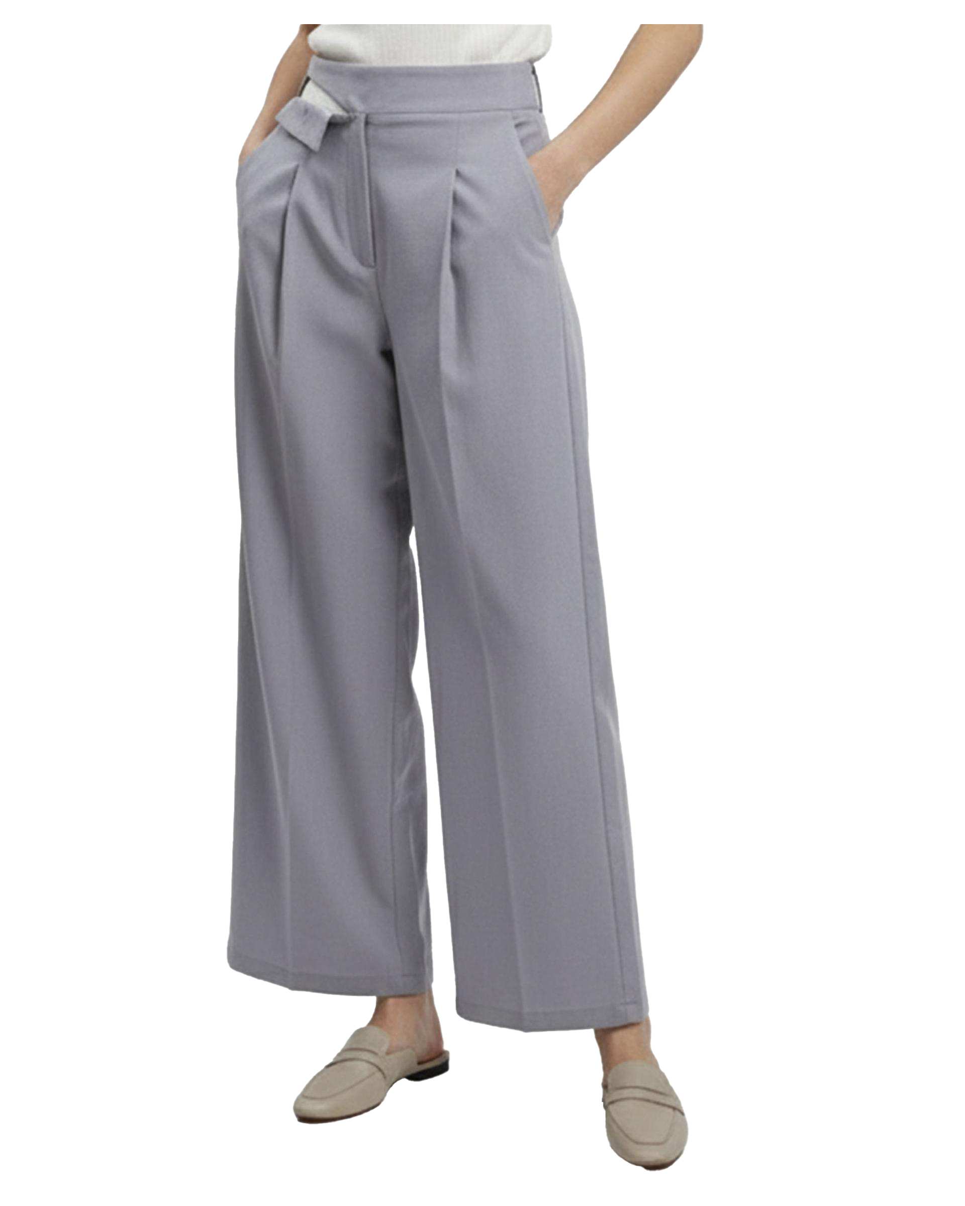 شلوار پارچه ای زنانه طوسی ریس Rees کد 1036032-10