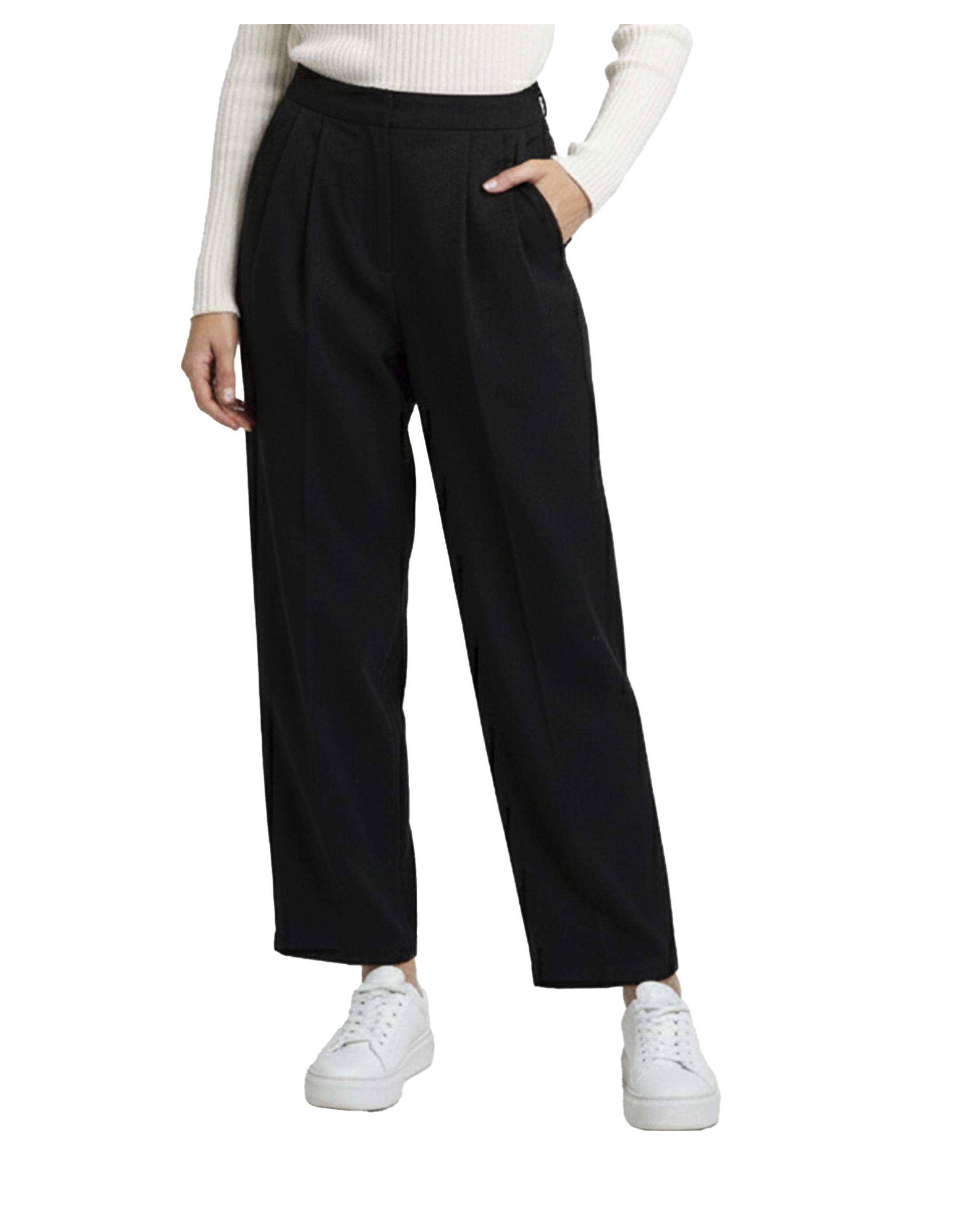 شلوار کتان زنانه مشکی ریس Rees کد 1036033-01