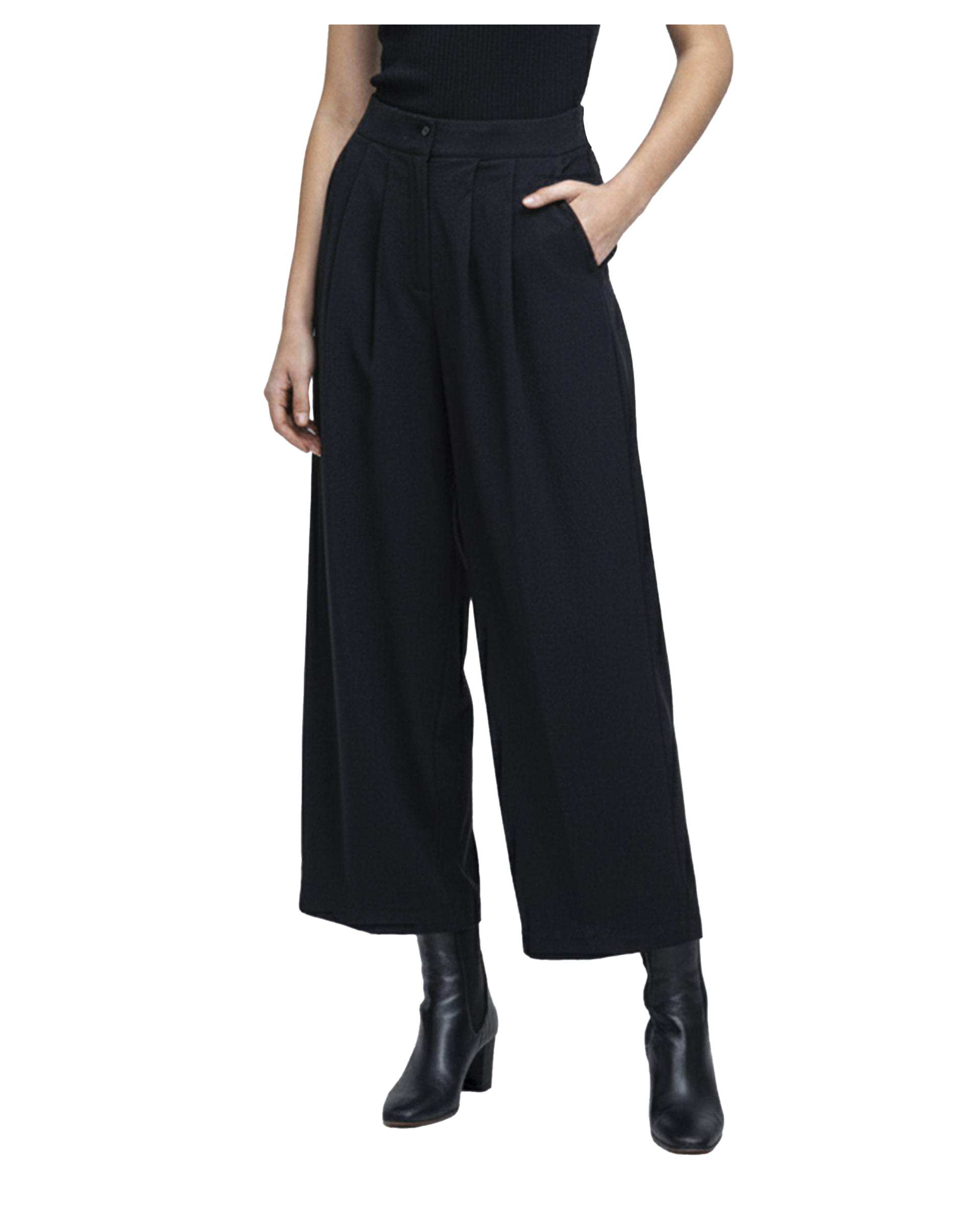 شلوار کتان زنانه سرمه ای ریس Rees کد 1036033-16