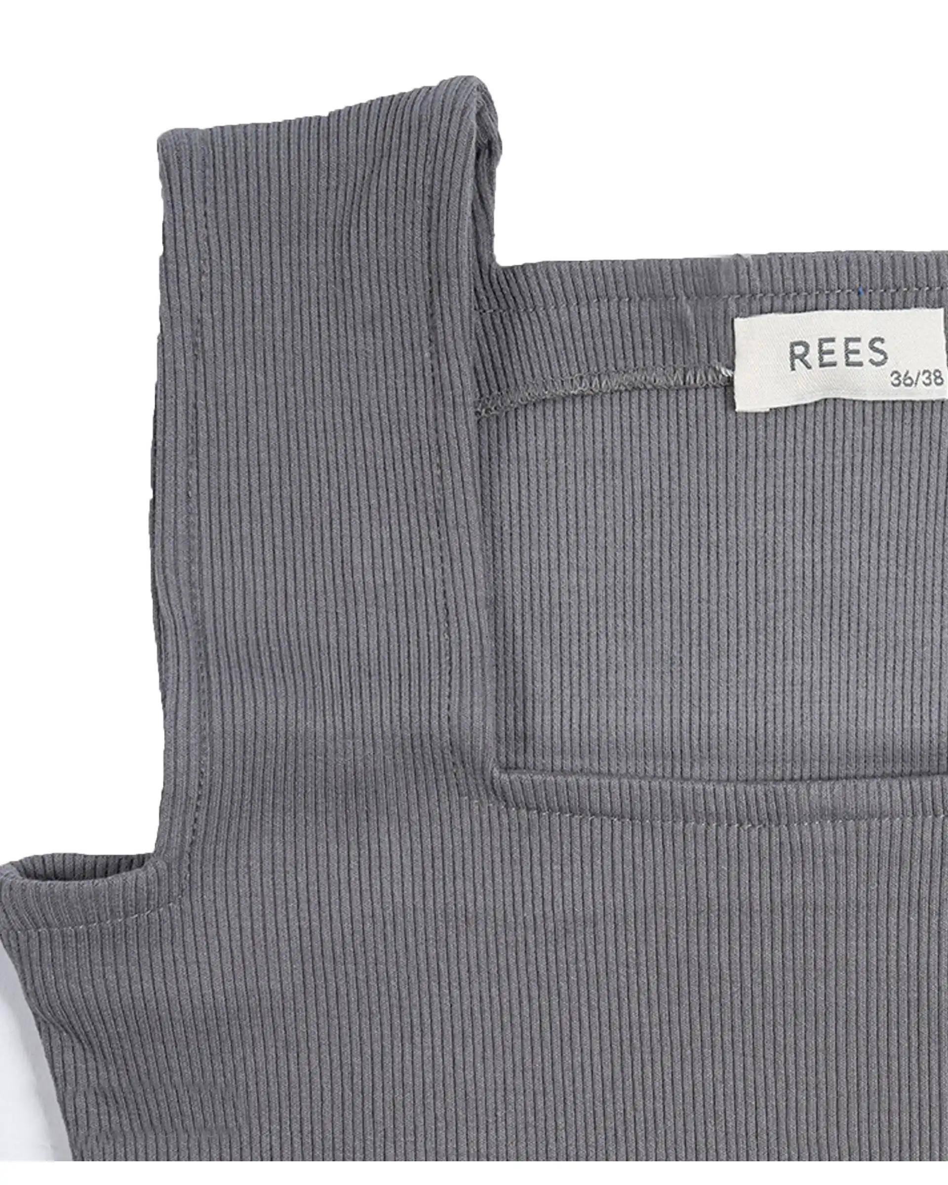 تاپ زنانه یقه خشتی طوسی ریس Rees کد 1056012-10