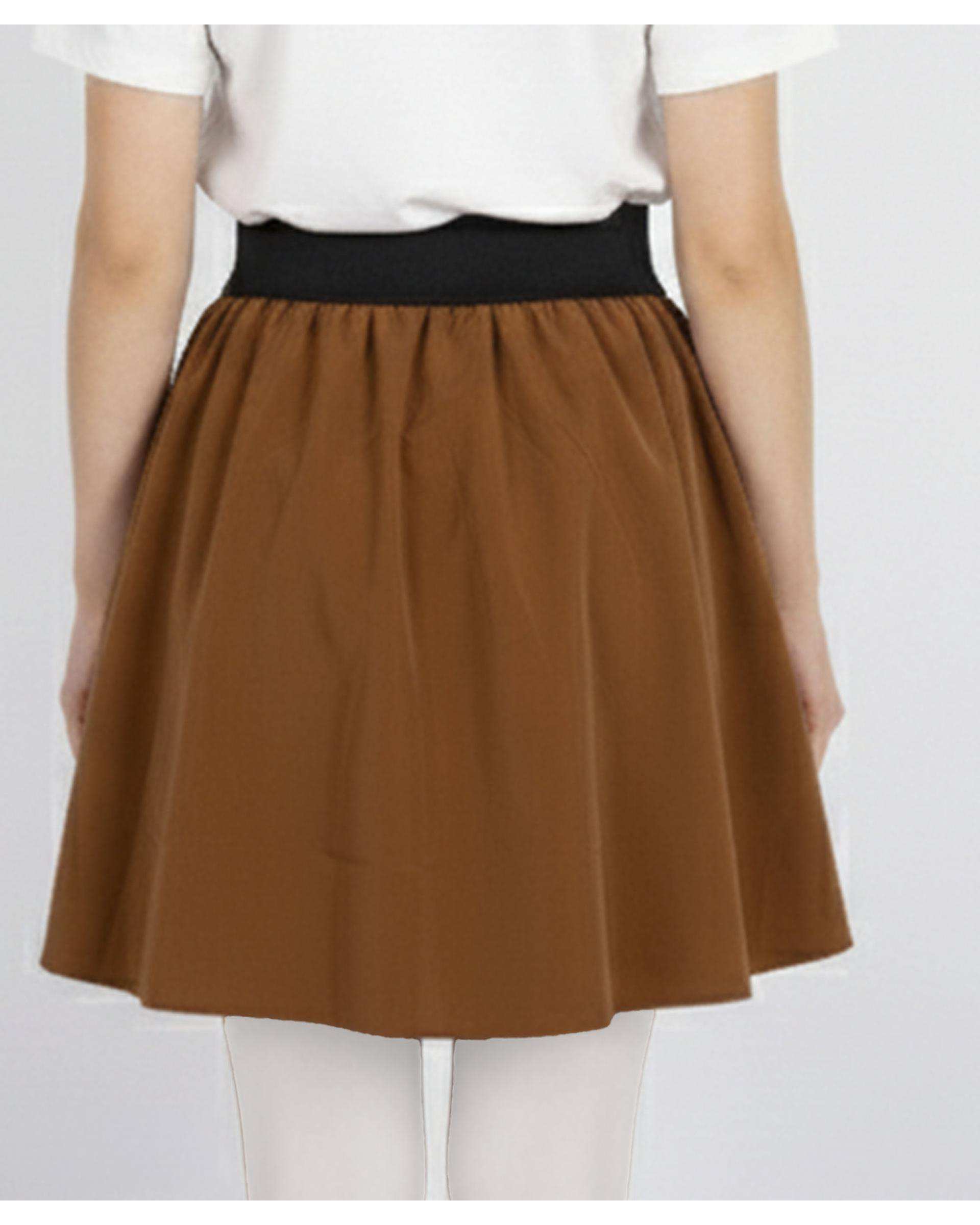 دامن زنانه کوتاه شتری ریس Rees کد 1086002-07