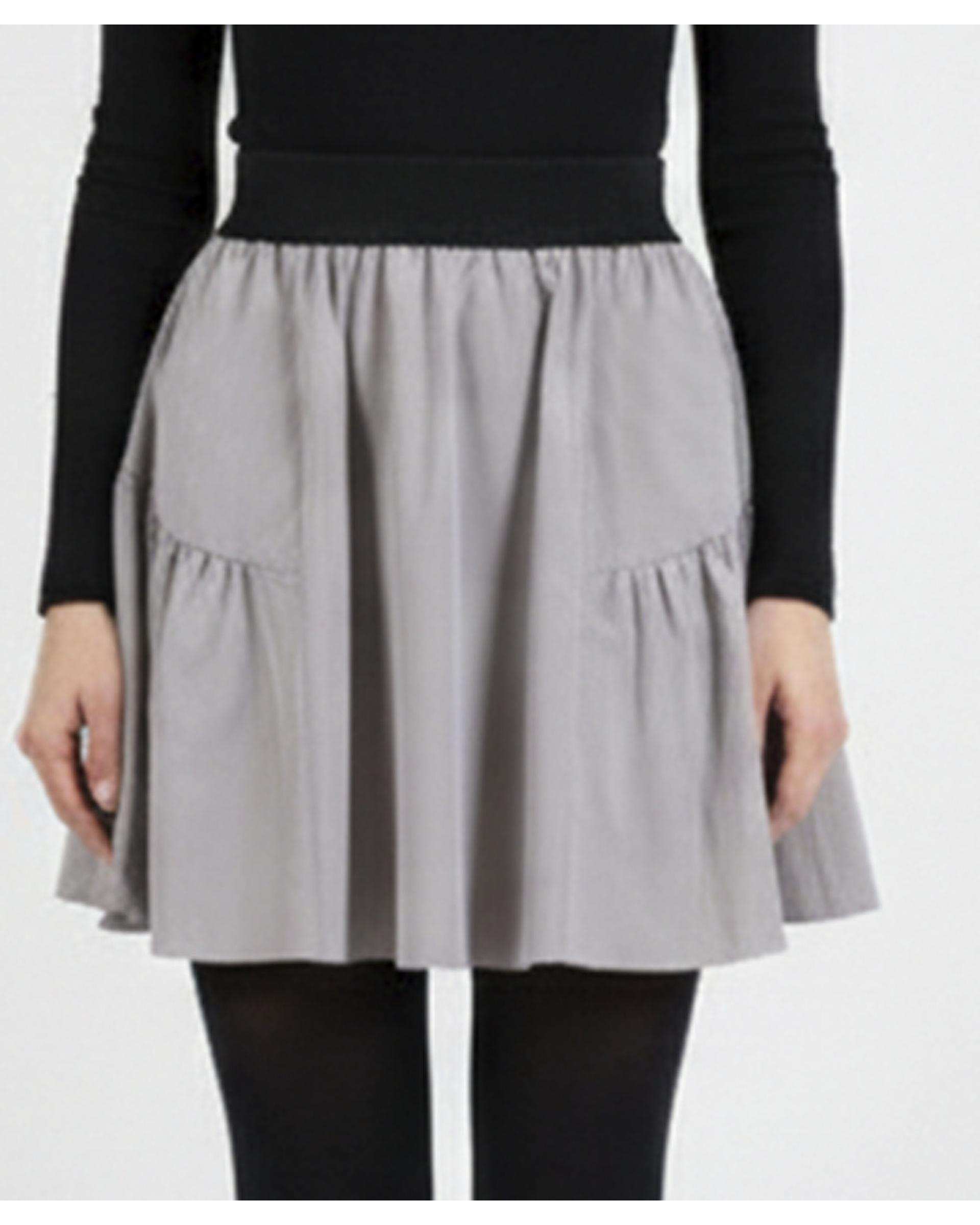 دامن زنانه کوتاه طوسی ریس Rees کد 1086002-10