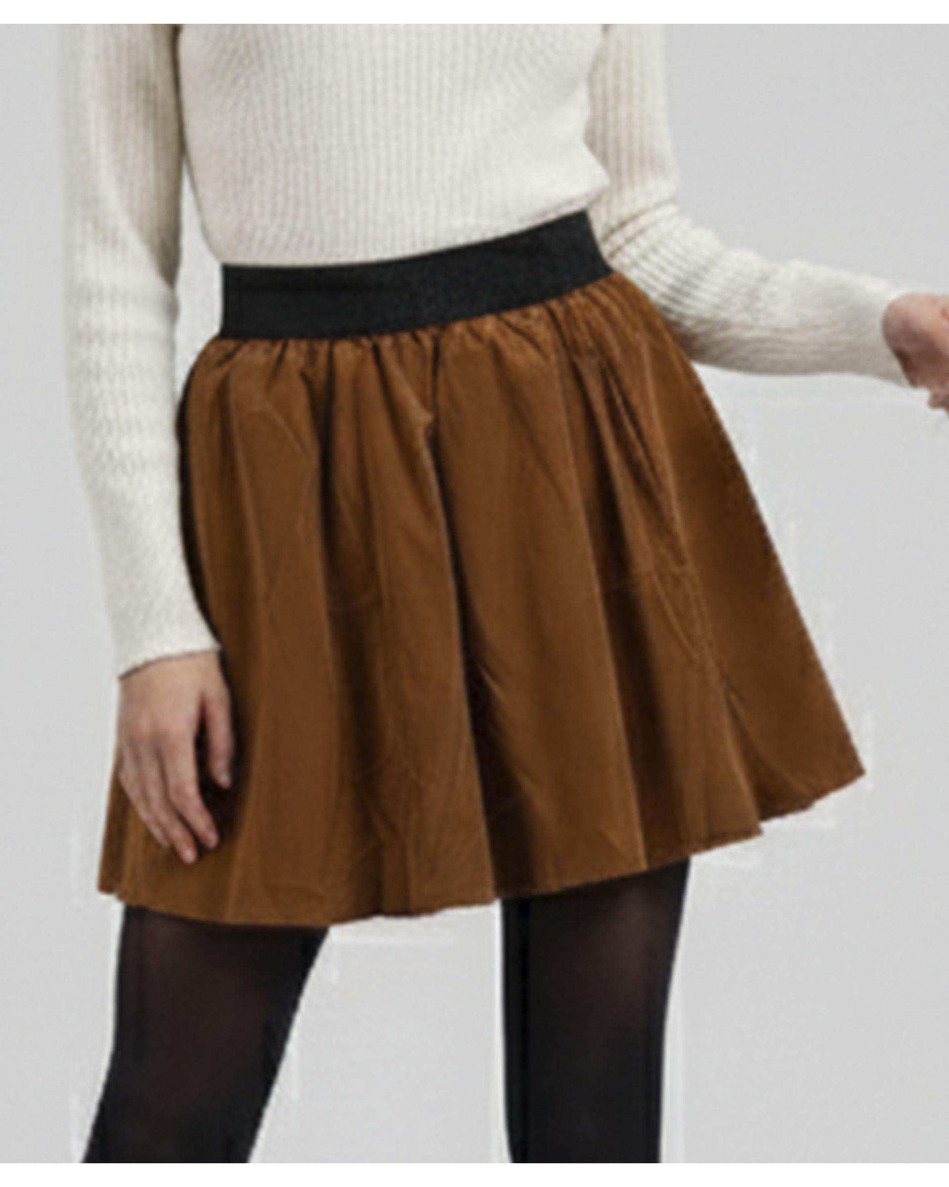 دامن زنانه کوتاه شتری ریس Rees کد 1086003-07