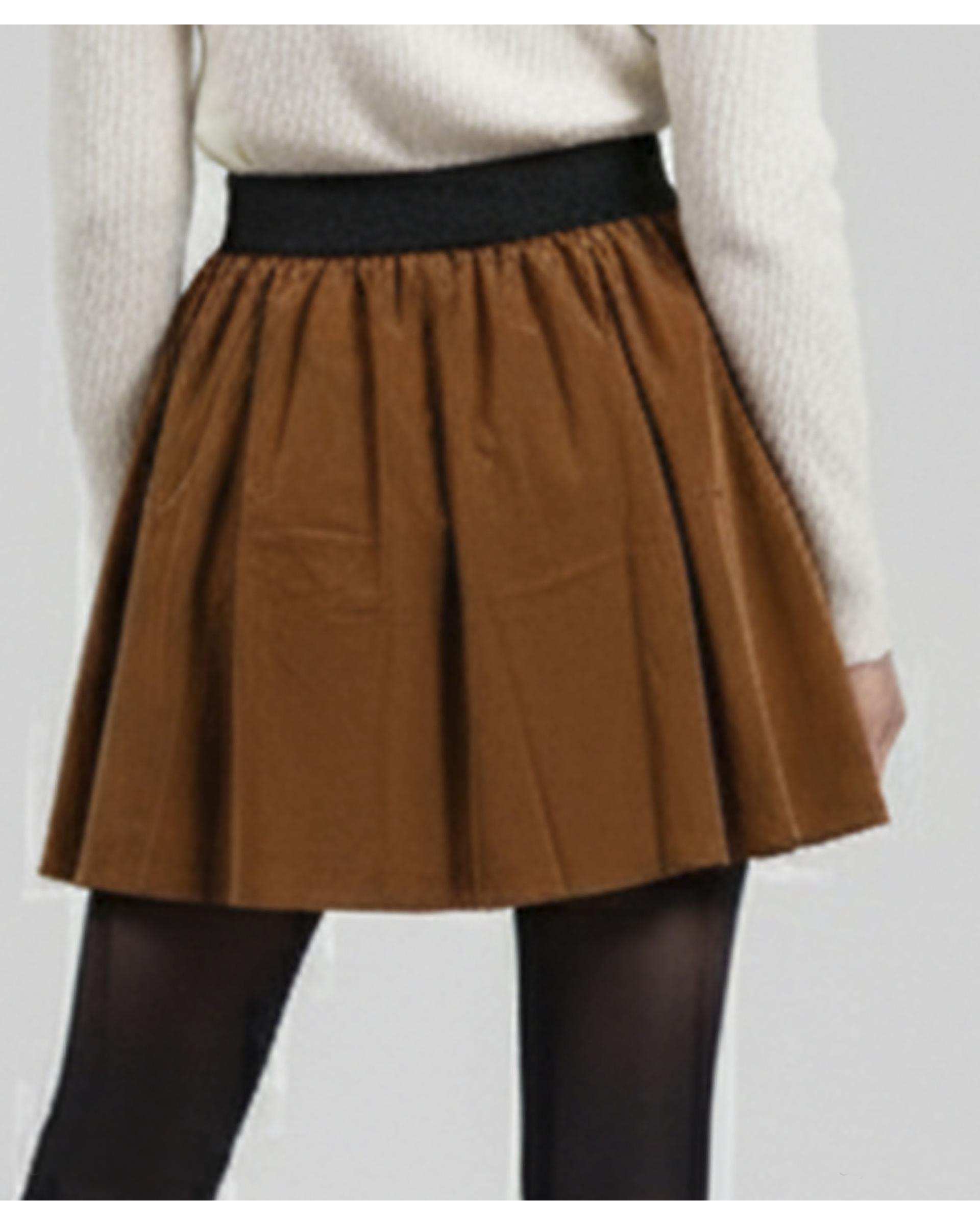 دامن زنانه کوتاه شتری ریس Rees کد 1086003-07