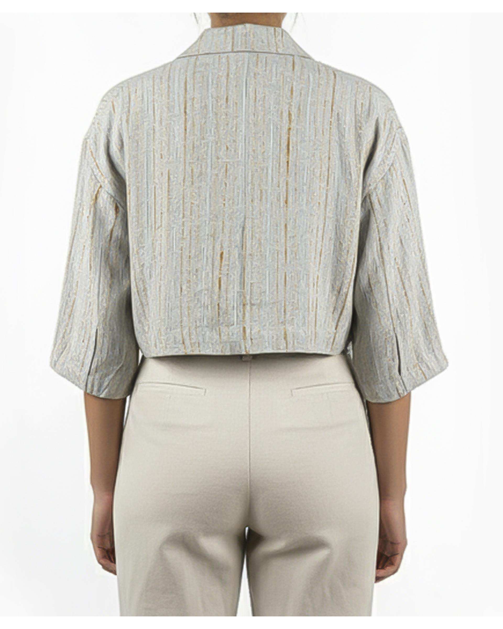 کت کراپ زنانه کرم لینن ریس Rees کد 1090002-25