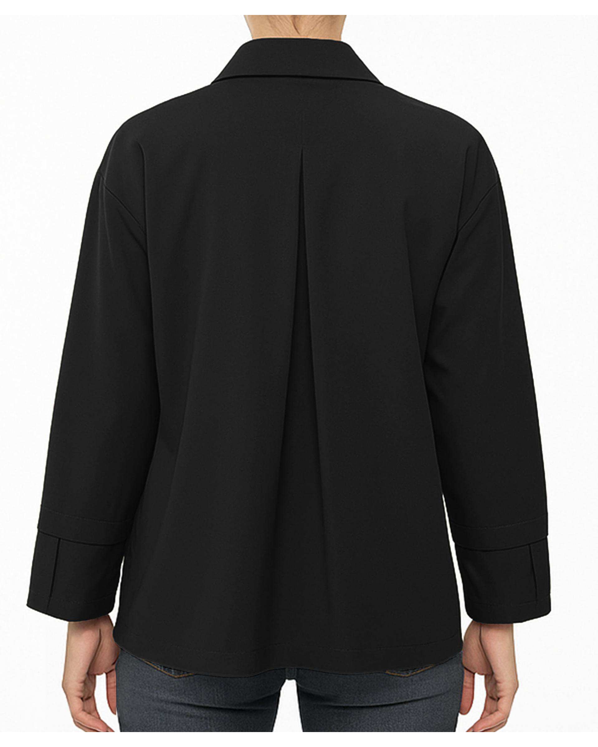 کت زنانه کتان مشکی ریس Rees کد 1096002-01