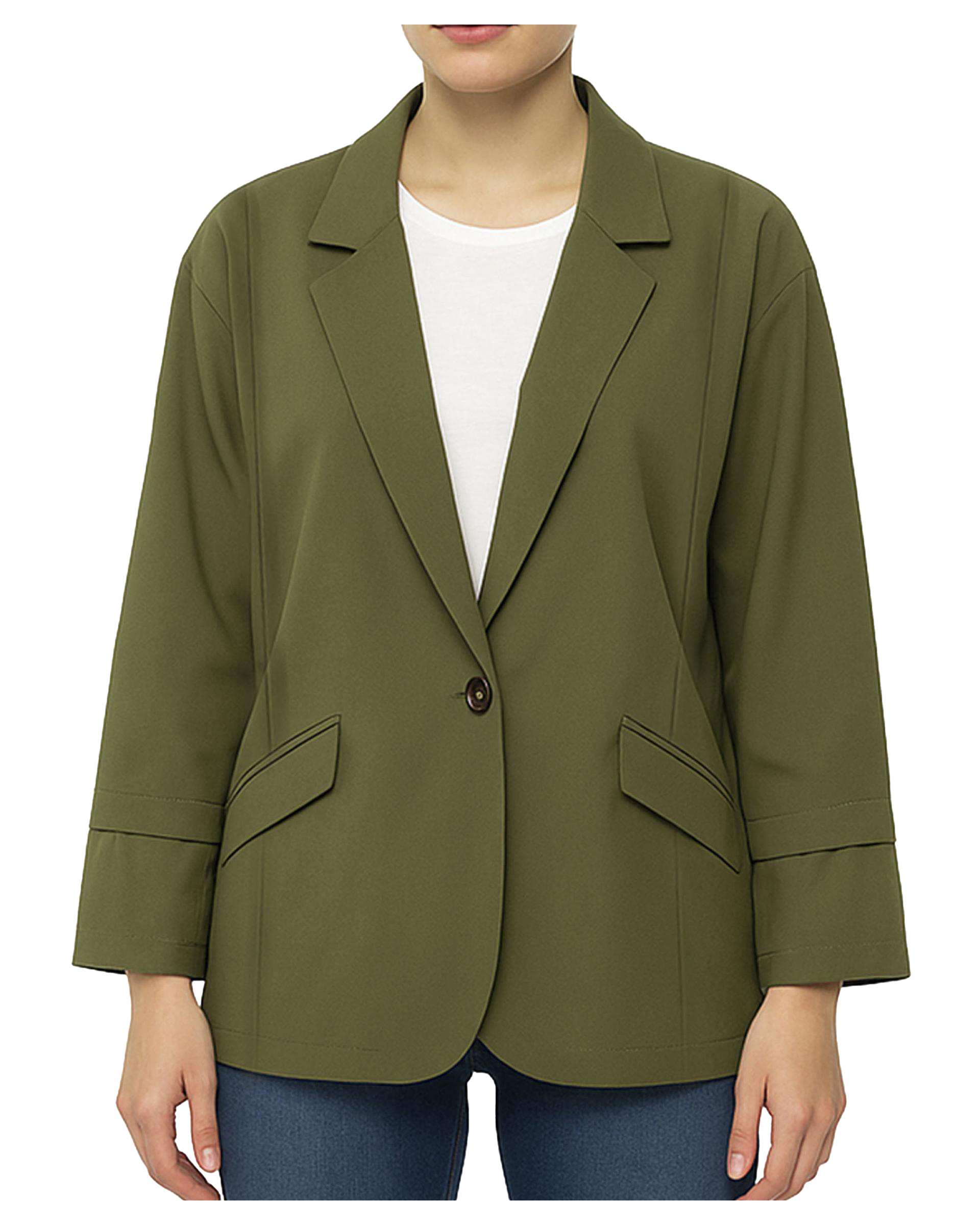 کت زنانه کتان سبز سدری ریس Rees کد 1096002-12