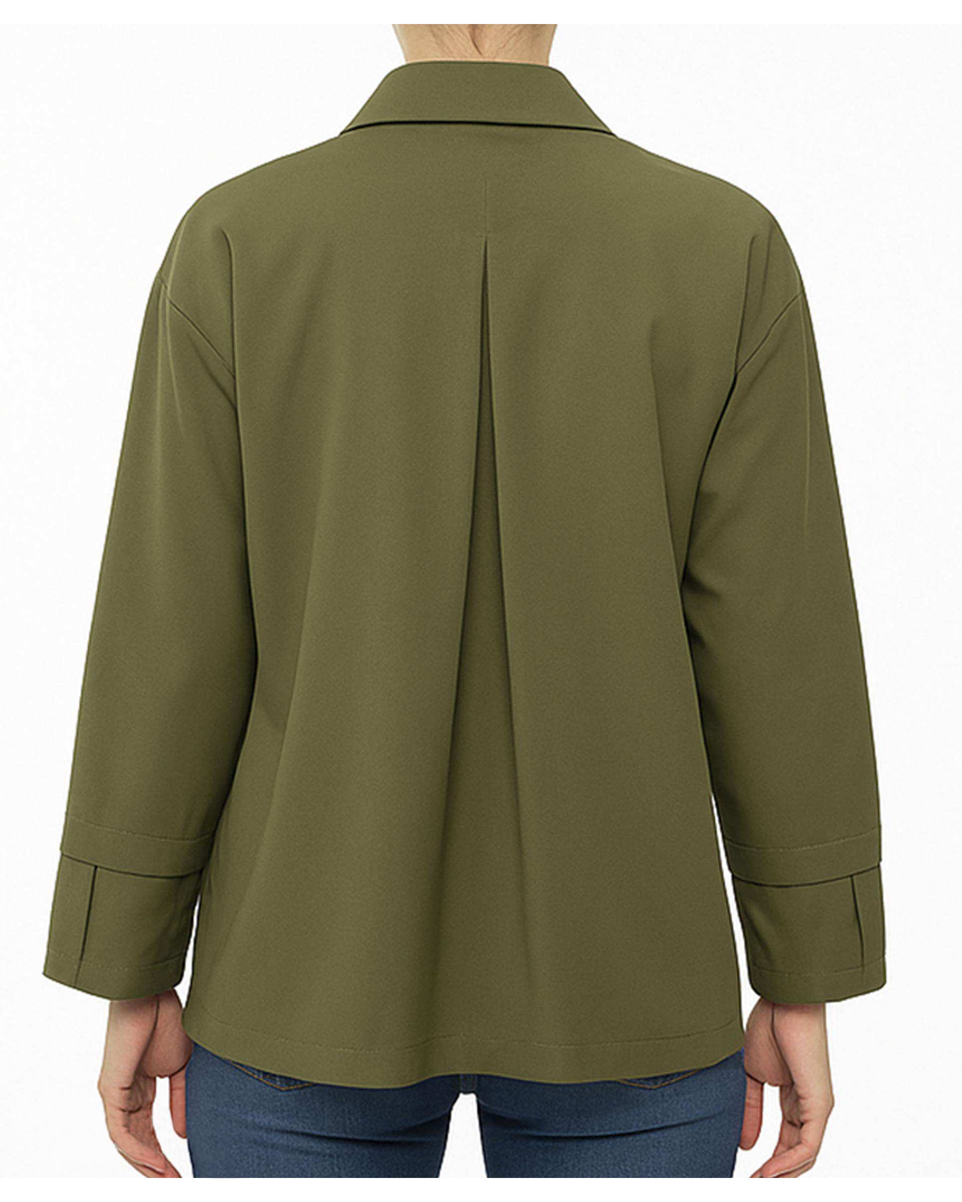 کت زنانه کتان سبز سدری ریس Rees کد 1096002-12