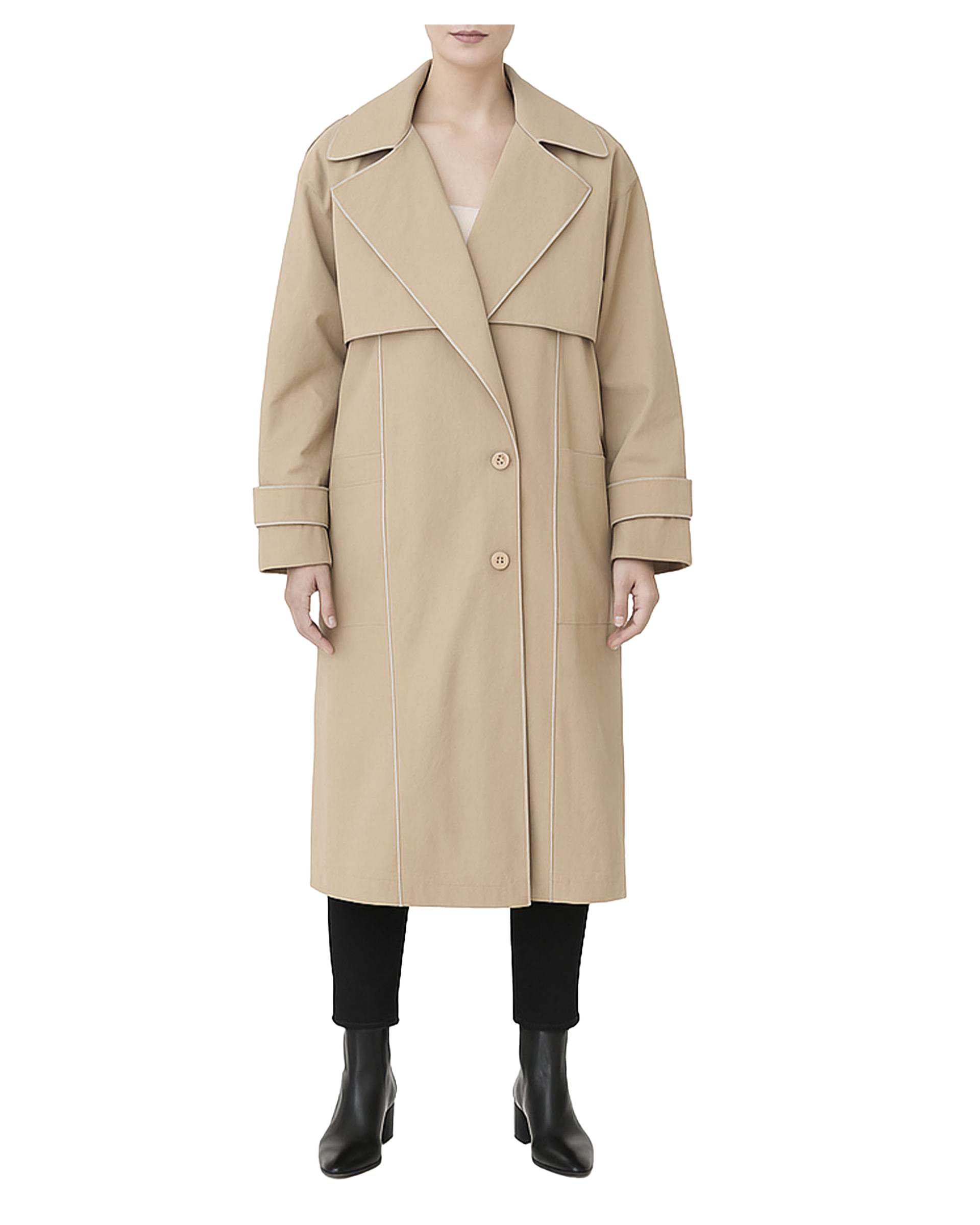 بارانی زنانه بیسیک بلند کرم ریس Rees کد 1136007-25